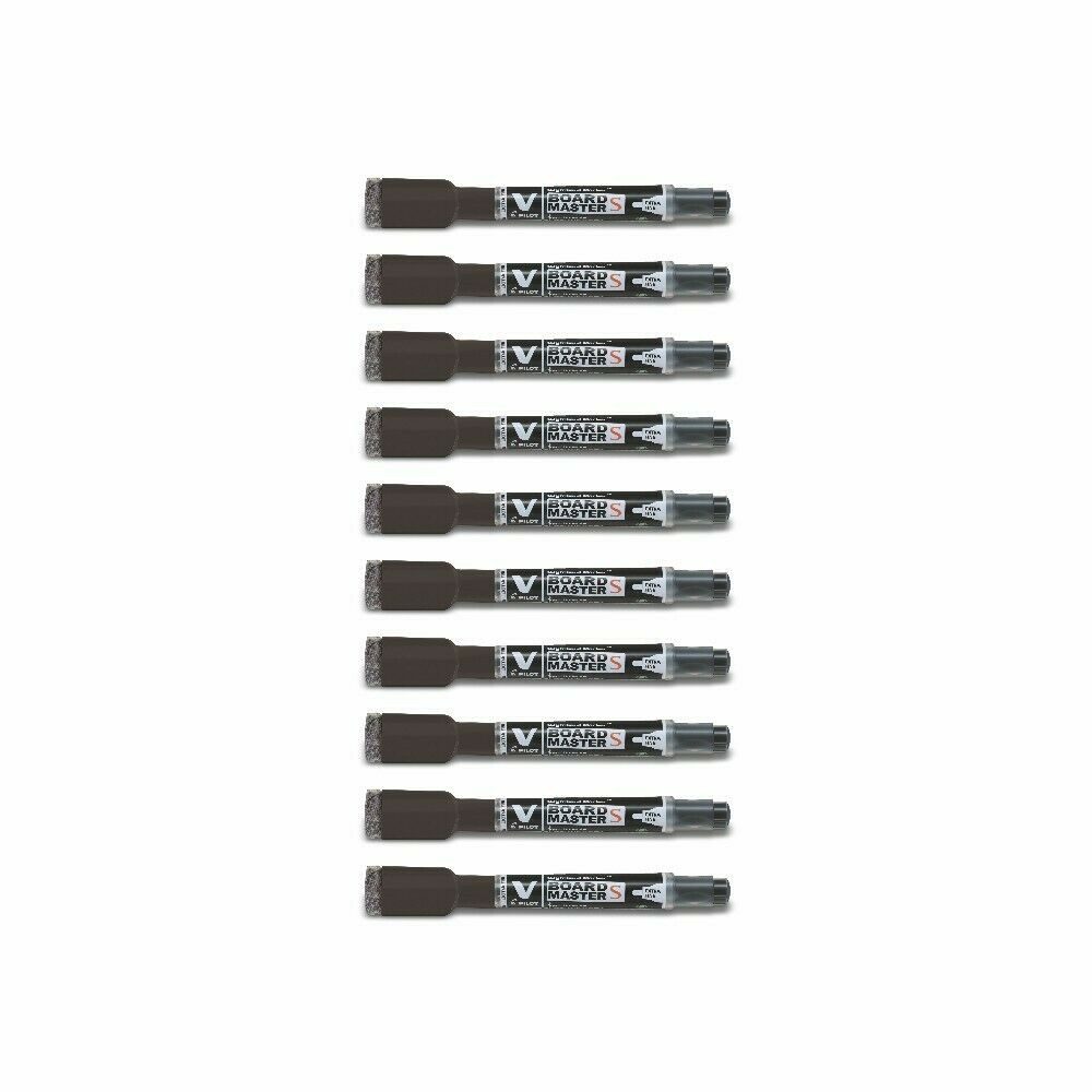 Pilot Pen Whiteboard Marker V-Board Master EF mit Wischer - 10er-Set