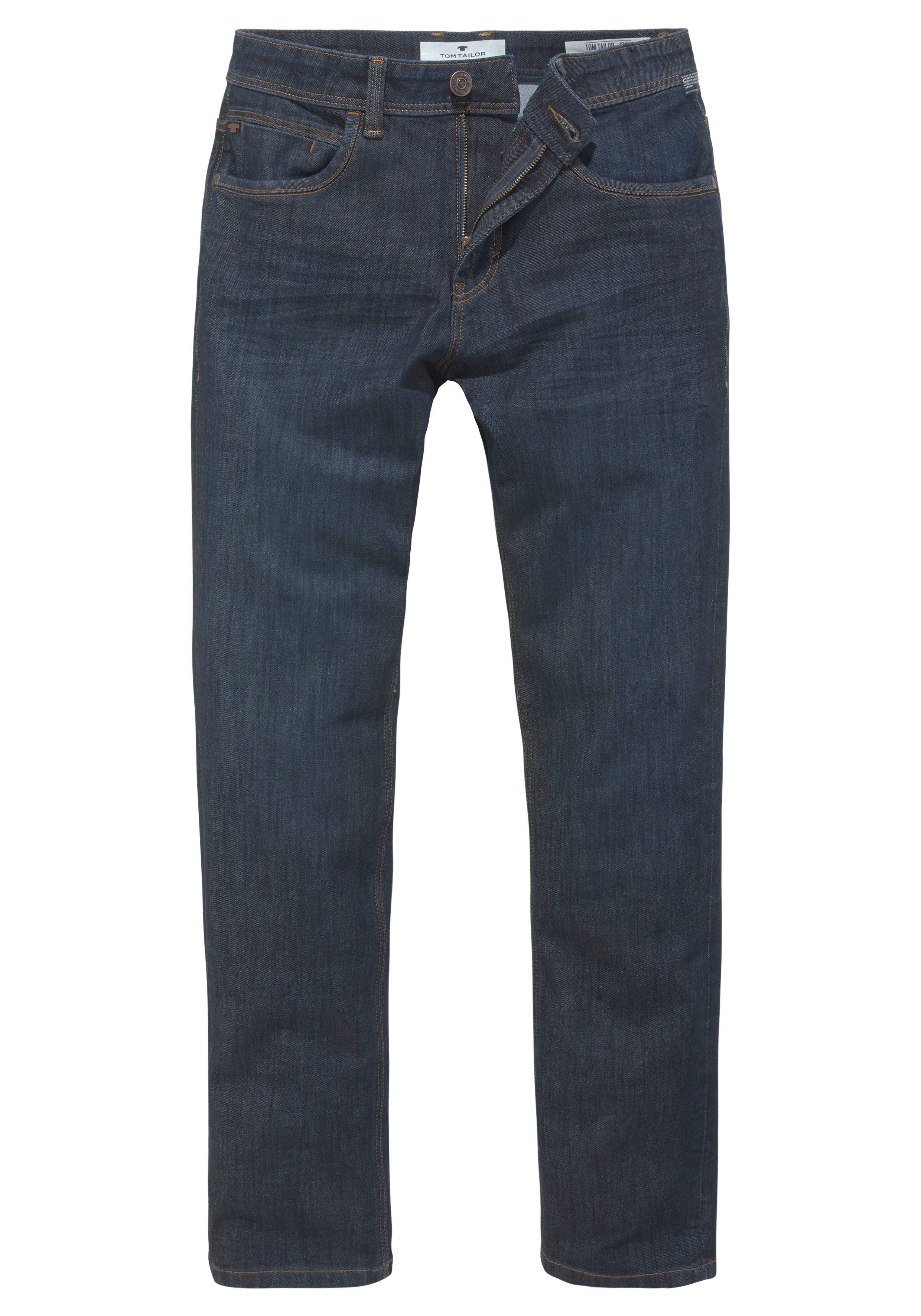 TOM TAILOR 5-Pocket-Jeans Josh mit rinsed Reißverschluss blue