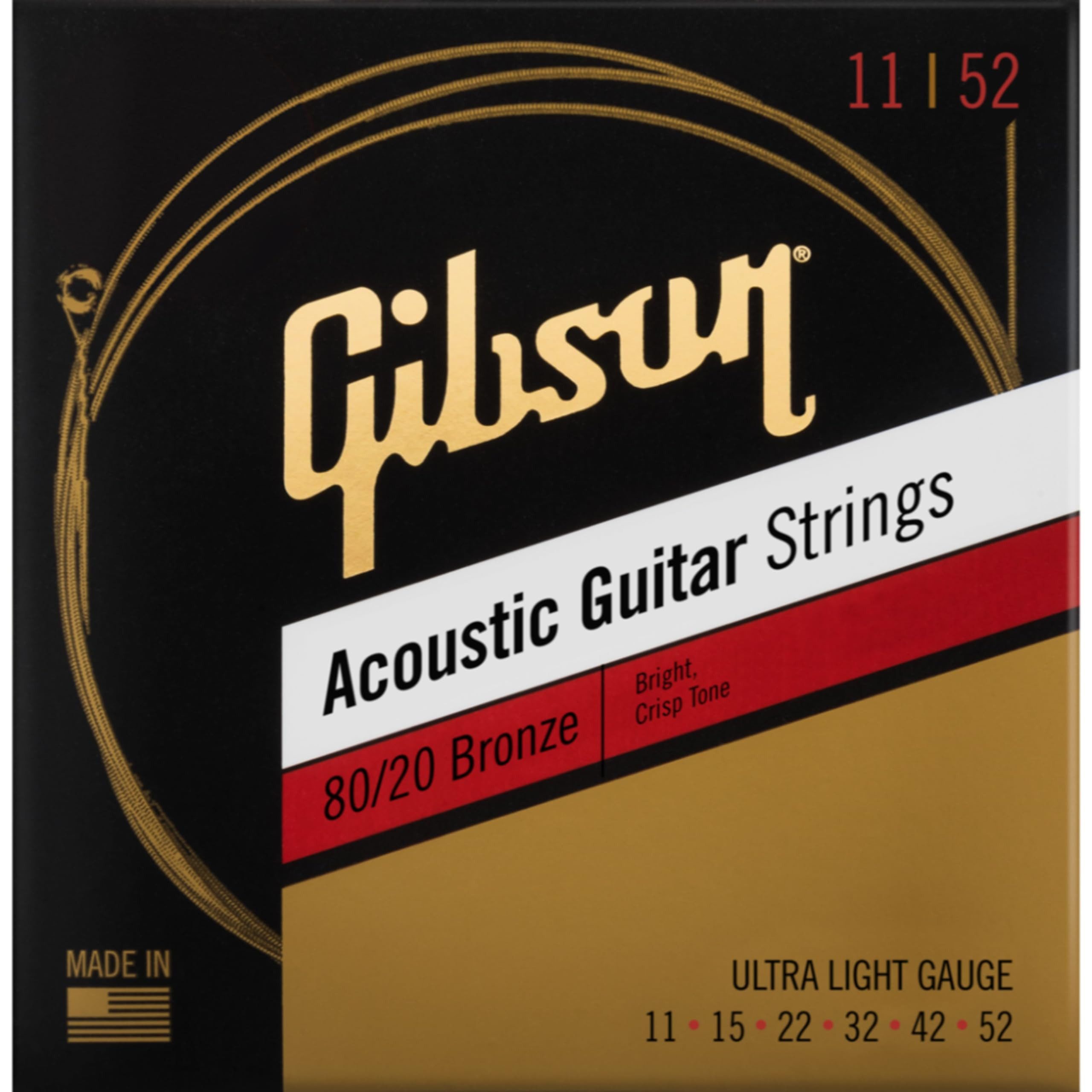Gibson Saiten, SAG-BRW11 Acoustic Ultra-Light 11-52 - Westerngitarrensaiten