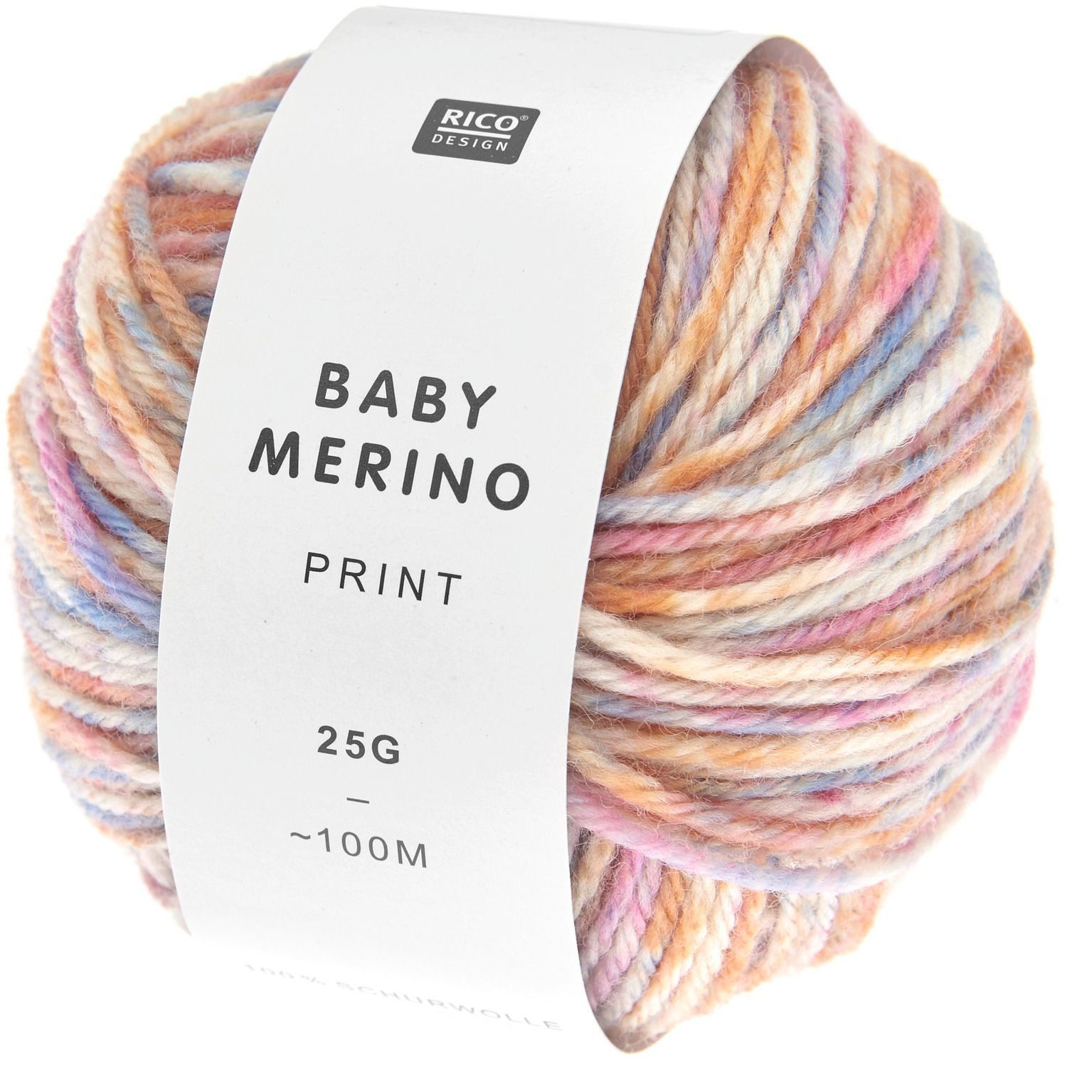 rico Baby Merino Print Häkelwolle, 100 m