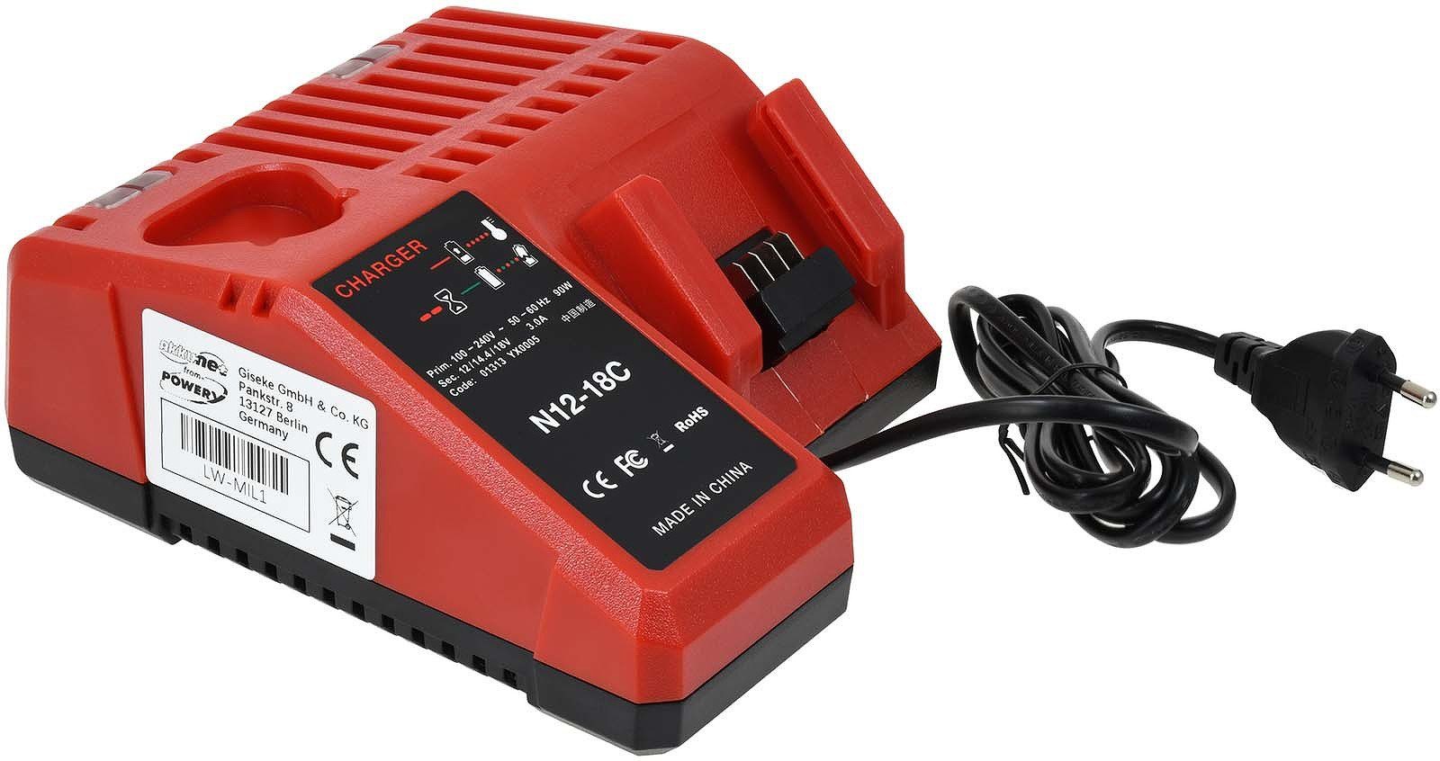 Powery Ladegerät für Milwaukee M12-18FC Werkzeug-Akku-Ladetechnik