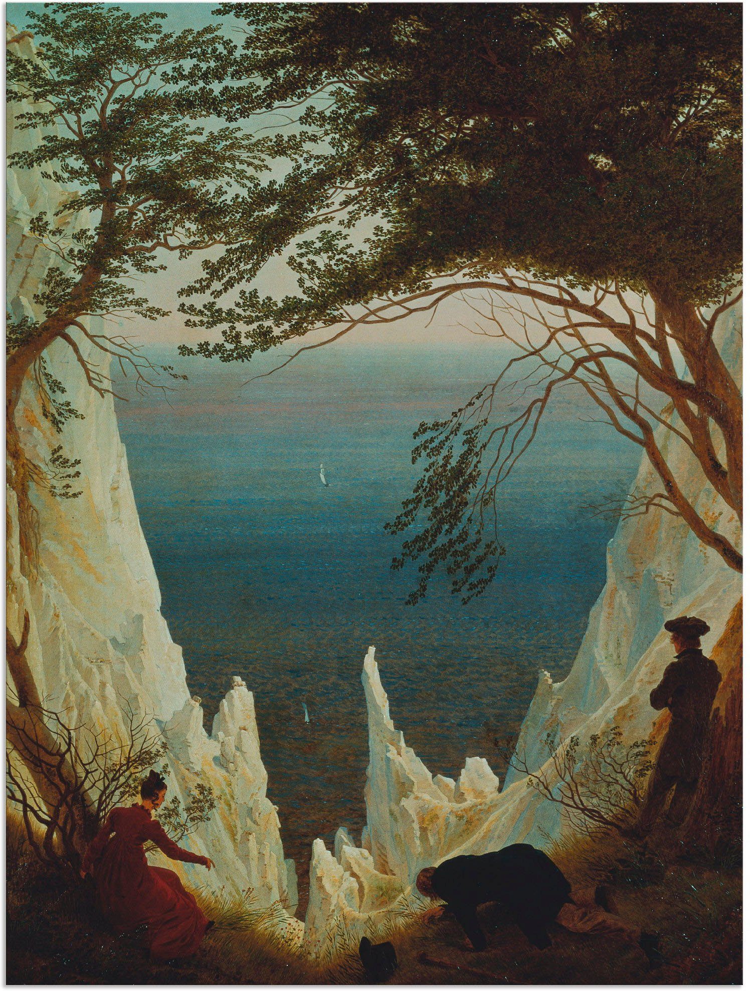 Artland Wandbild Die in Poster Kreidefelsen Alubild, St), versch. oder (1 Wandaufkleber Leinwandbild, als Größen von Rügen. Felsen 1818/1819
