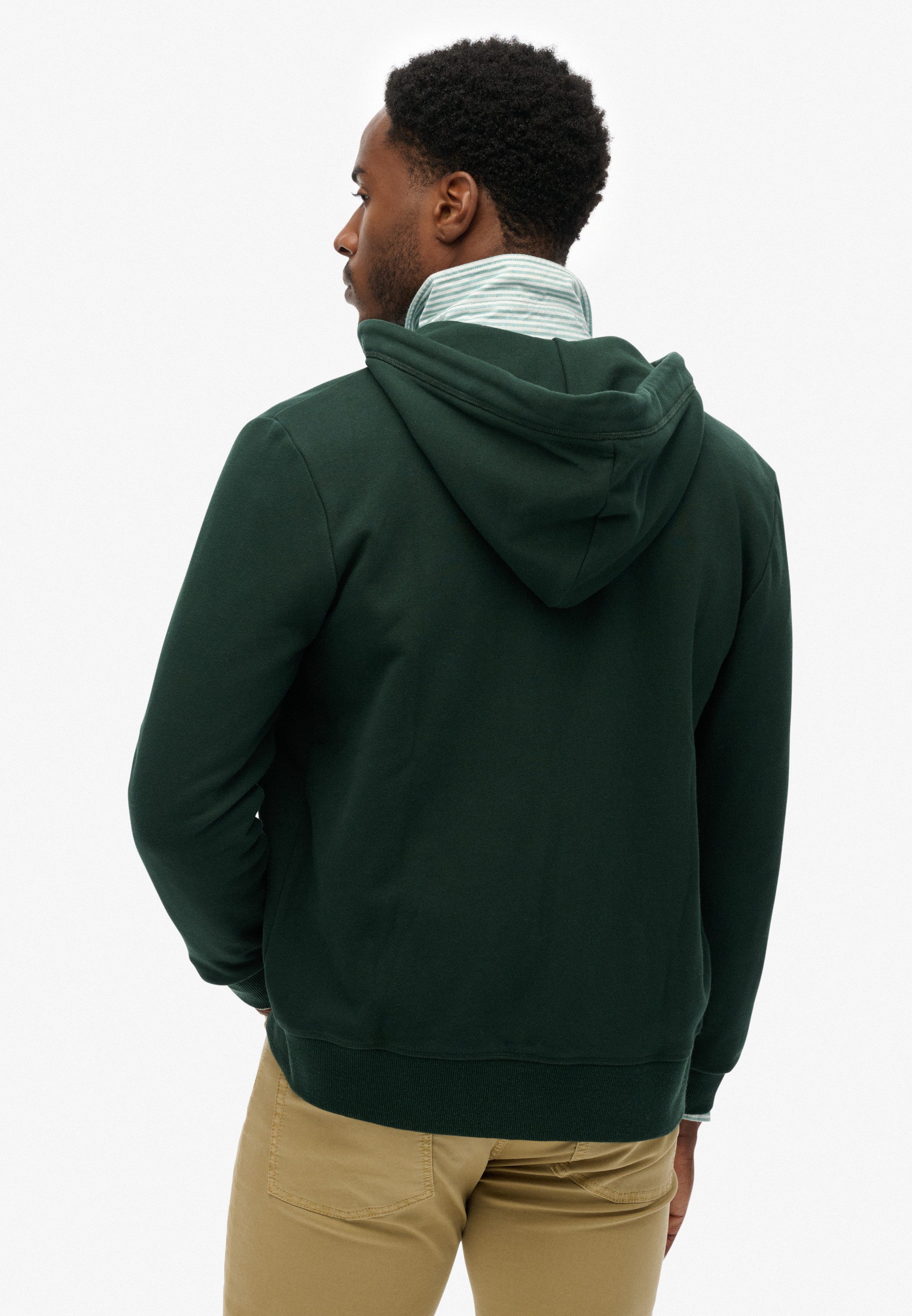 Superdry Kapuzensweatjacke ESSENTIAL LOGO ZIP HOODIE HB Baumwollmischung, slim fit