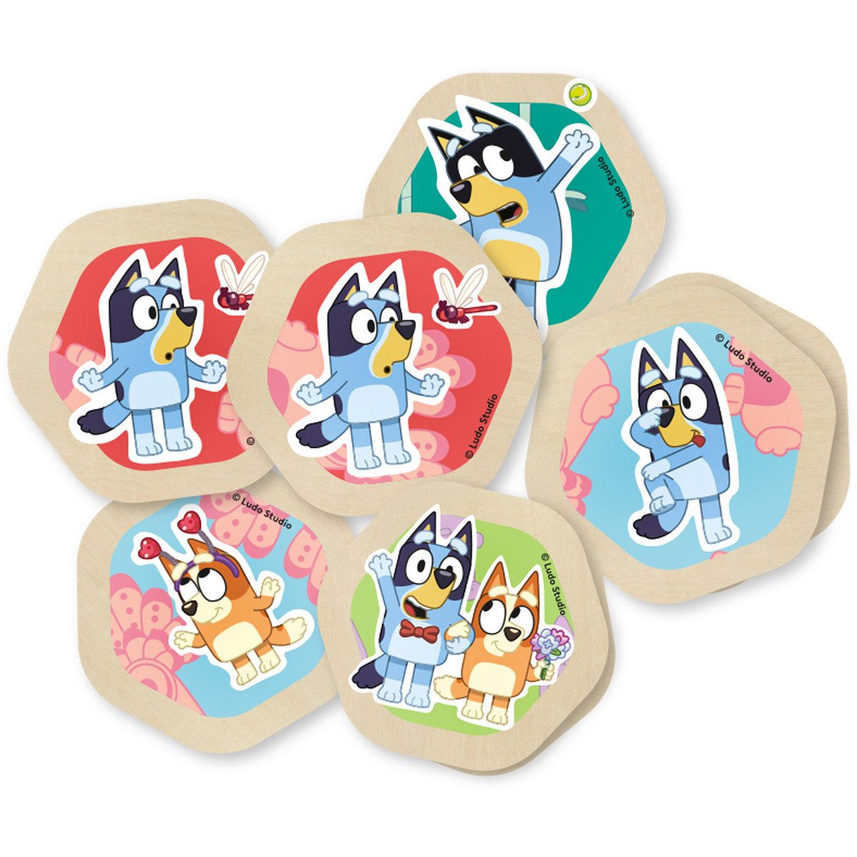 Bluey Lernspielzeug Memory Unisex Kinder, Gesellschaftsspiel, Familienspiel, Lernspiel, Strategiespiel