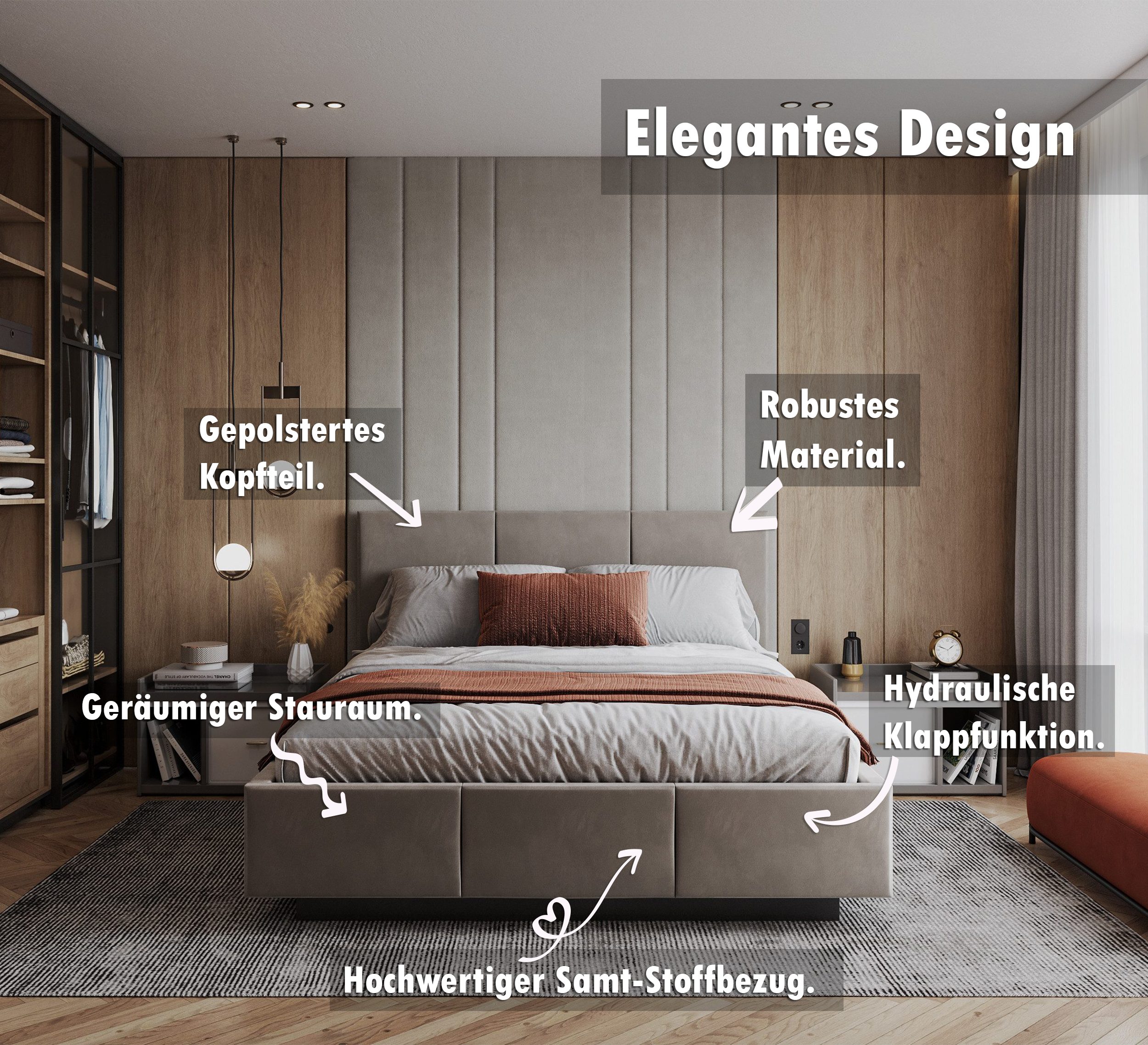 thematys Polsterbett Stauraumbett mit Bettkasten 90x200, 120x200, 140x200, günstig online kaufen