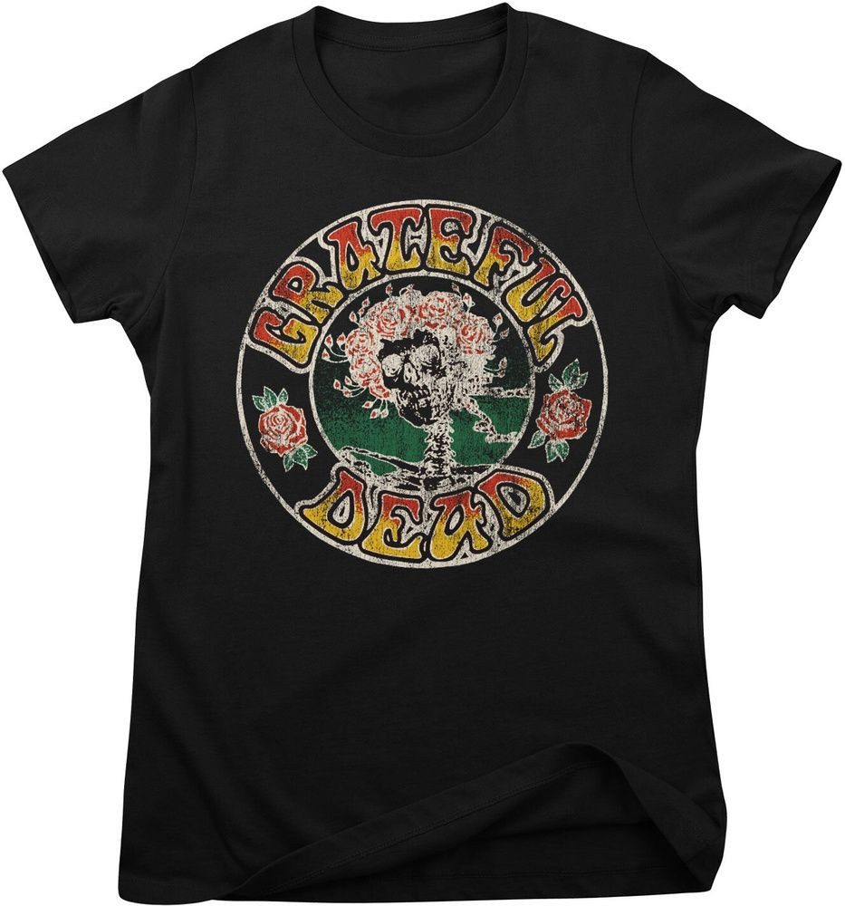 Grateful Dead T-Shirt Skull & Roses Girly Tee