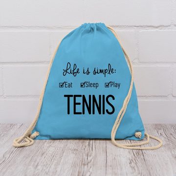 Shirtracer Turnbeutel Life is simple Tennis, Tennis Zubehör