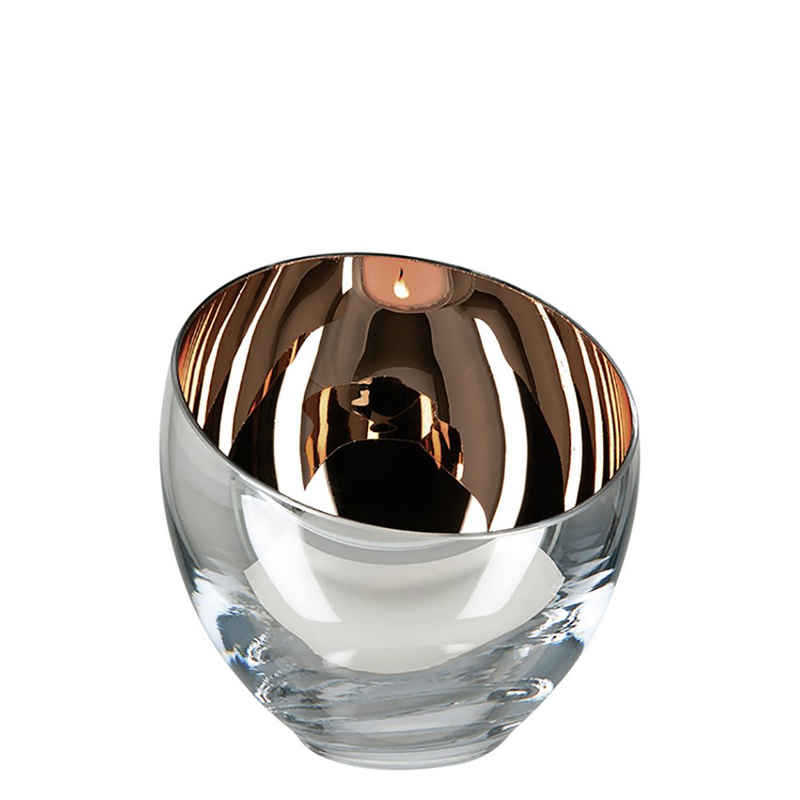 Fink Kerzenständer FINK Teelichthalter Candy - braun - H. 11cm x B. 11cm x D. 11cm