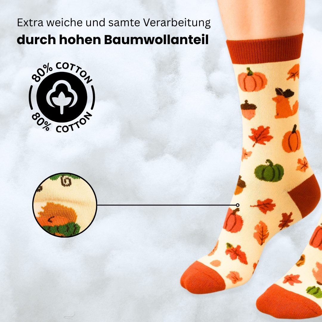 TwoSocks Freizeitsocken Lustige Fuchs Socken Herren & Damen aus Baumwolle, Einheitsgröße