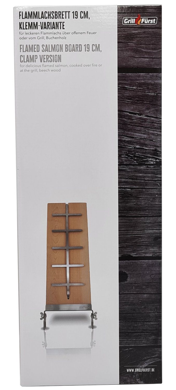 Grillfürst Räucherbrett Grillfürst Flammlachsbrett Buche 19 x 50 cm Klemm-Variante
