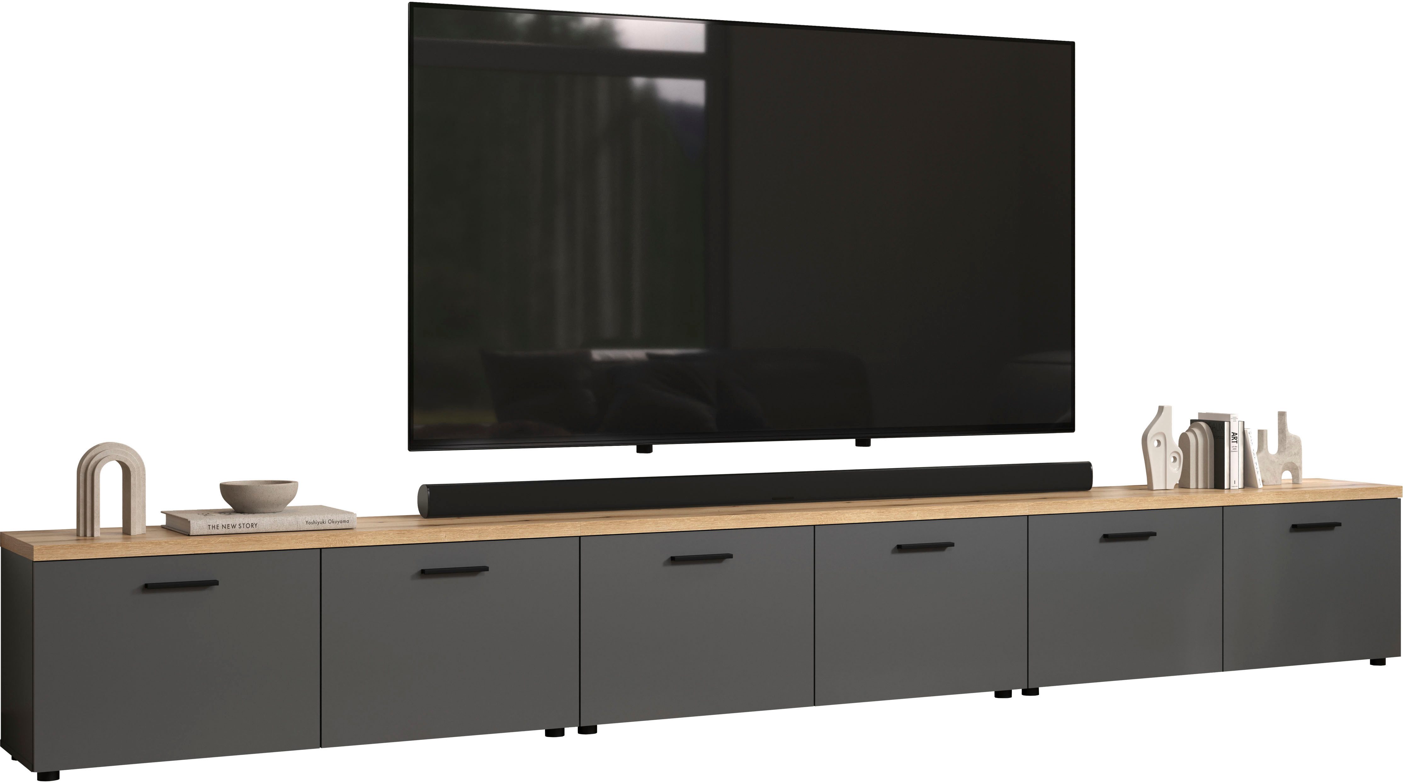 Home affaire TV-Wand Bajo, (3-St), Set bestehend aus: 3x TV-Lowboards