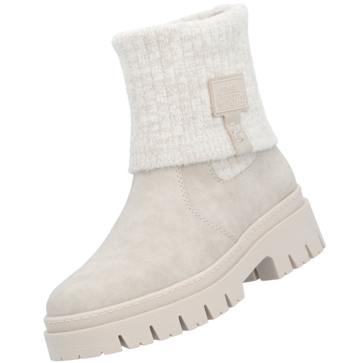 Rieker Z9450-60 Stiefelette Winterstiefelette mit markantem Strickkragen