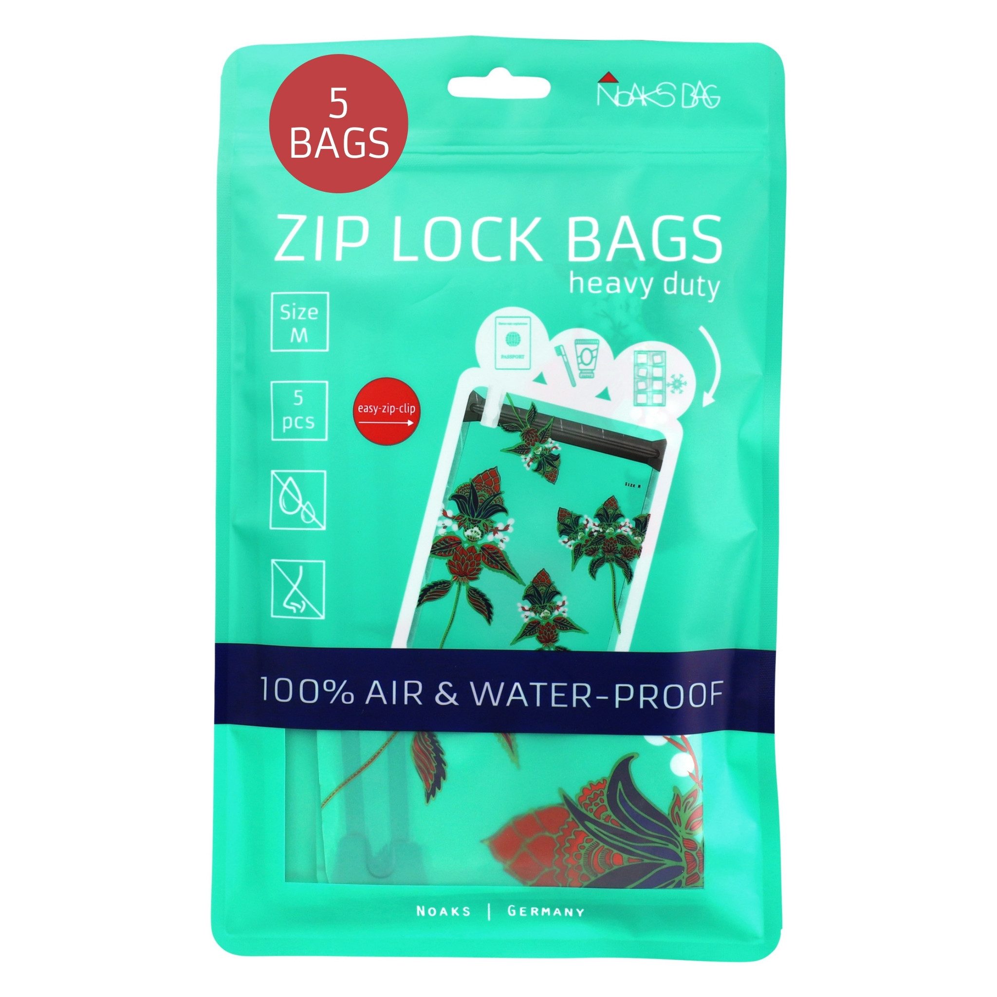 Noaks Packsack Noags Bag, Flower, wasserdicht, geruchsdicht, undurchsichtig