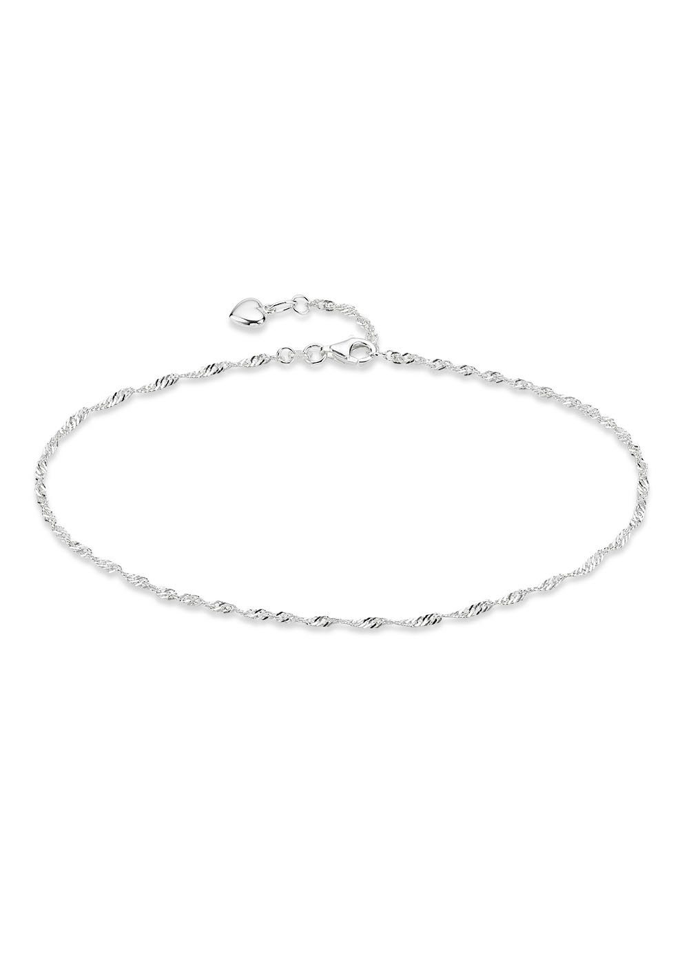 Bruno Banani Fußkette Schmuck Geschenk Silber 925 Körperschmuck Singapurkette Herz, Made in Germany