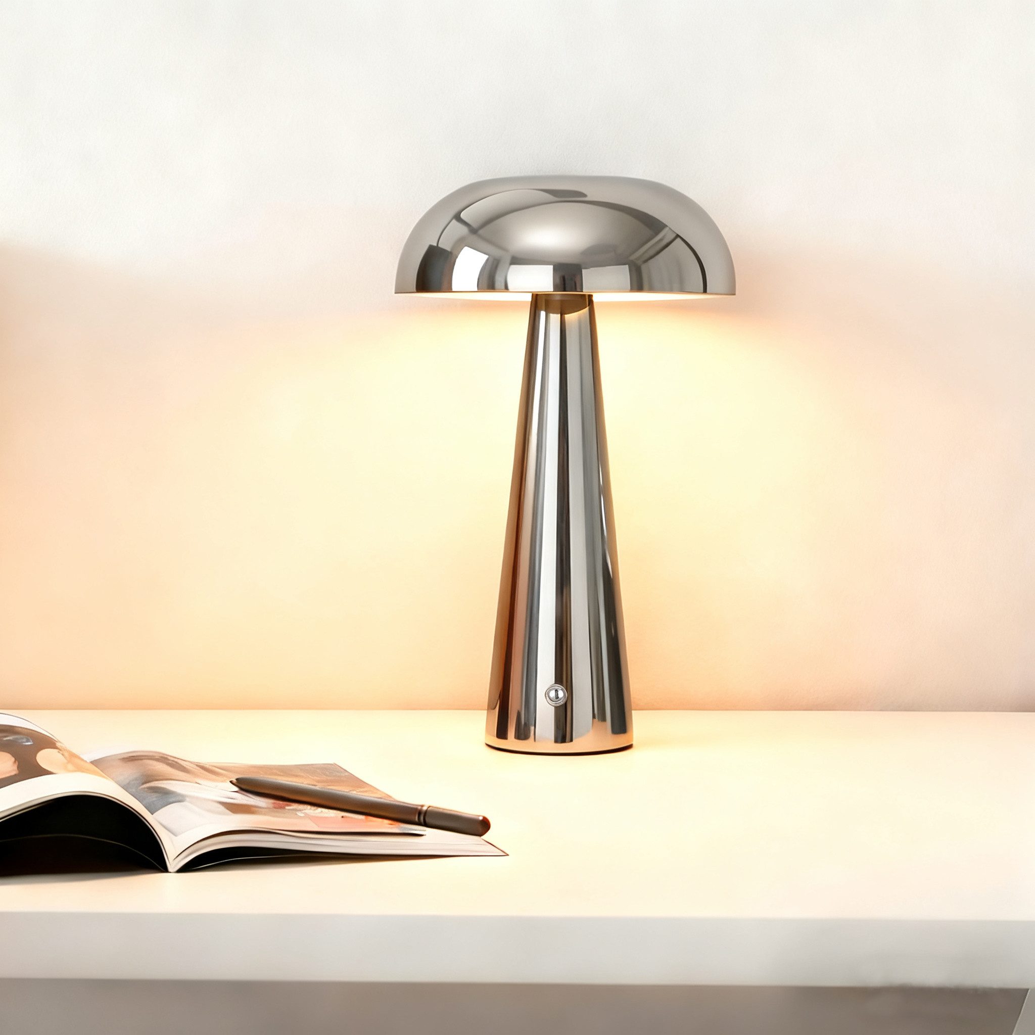 OTTO home LED Tischleuchte Katniss - Akkuleuchte, Dimmer, Dimmfunktion, Ein-/Ausschalter, Farbwechsel, USB-Ladefunktion, mehrere Helligkeitsstufen, LED fest integriert, warmweiß - kaltweiß, Farbwechsel, 2600 mAh Akku, USB-C, Akkulampe, Tischlampe kabellos