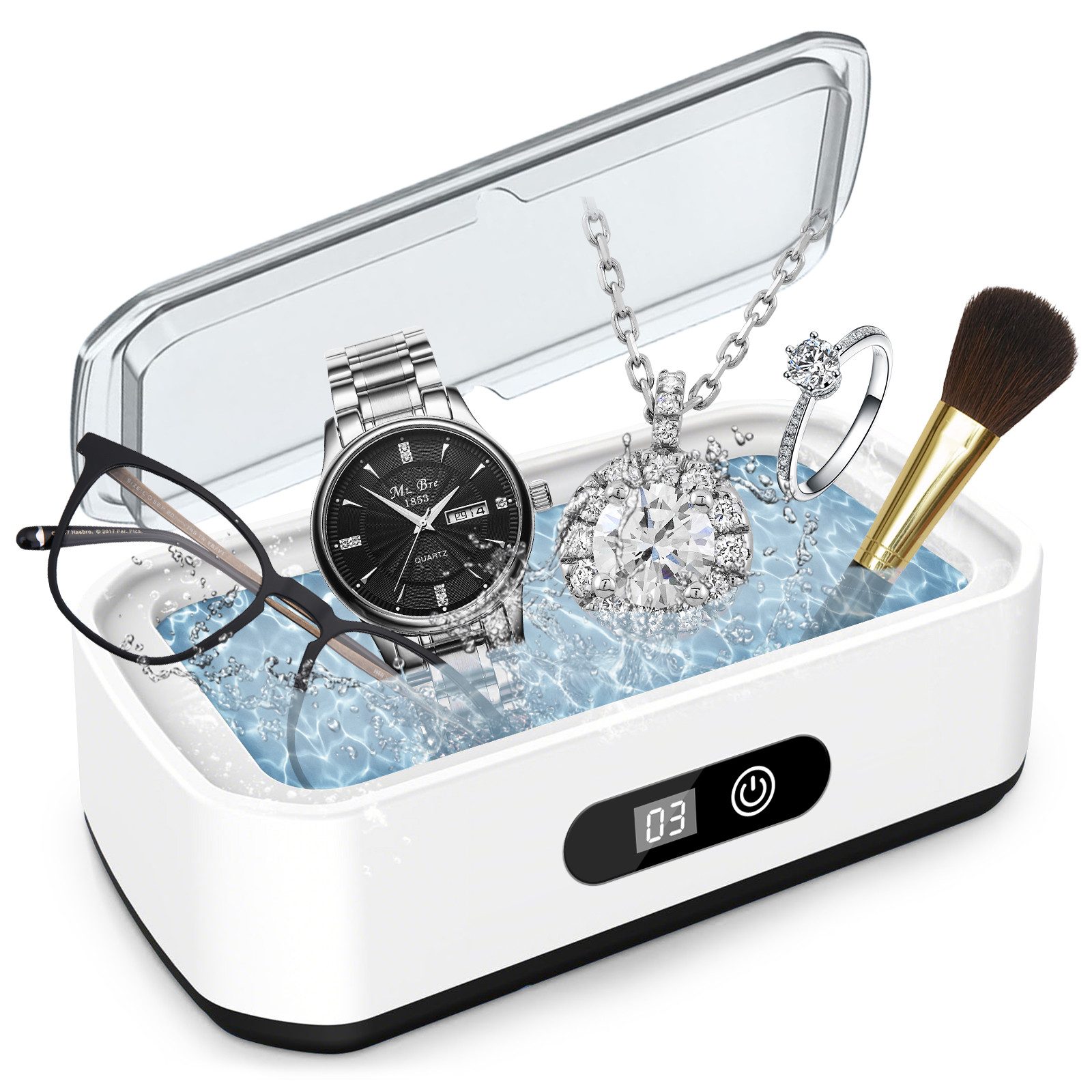 Bundviel Ultraschallreiniger Ultraschallreinigungsgerät Ultraschall Ultraschallgerät 49kHz 650ML