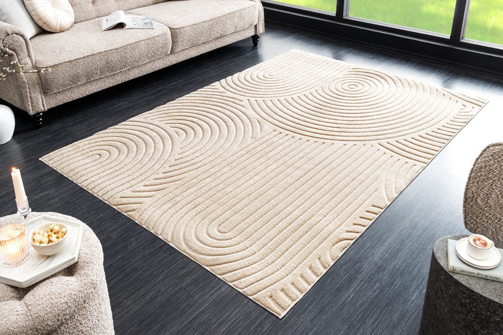 riess-ambiente Designteppich ART DECO 230x160cm beige · Kurzflor-Teppich mi günstig online kaufen