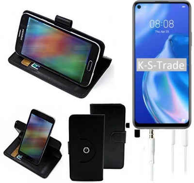K-S-Trade Handyhülle für Huawei P40 lite 5G, Handy Hülle Schutz Hülle + Kopfhörer Handyhülle Flipcase