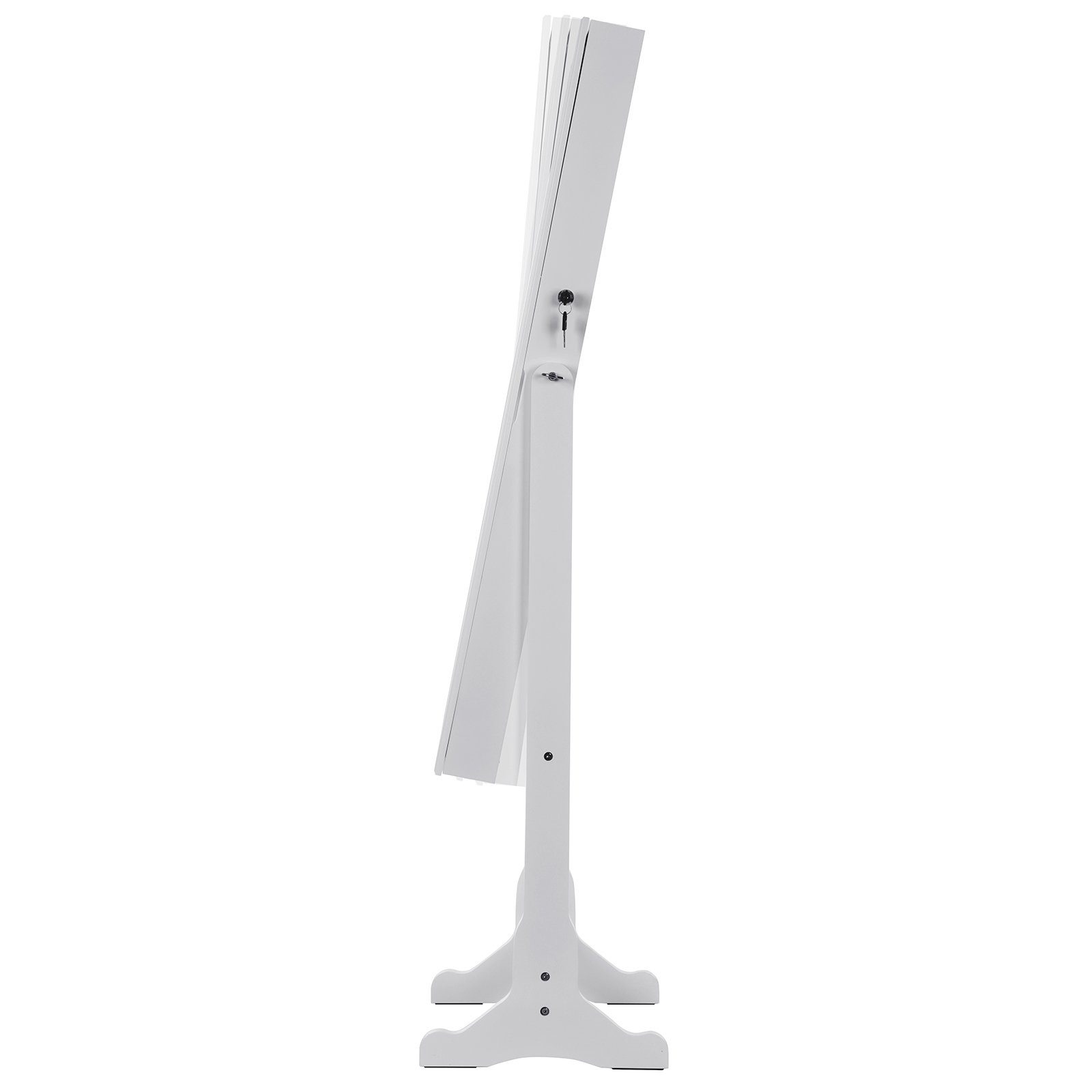 SONGMICS Schmuckschrank Spiegelschrank mit LED Beleuchtung, 4 Ablagen, 2 Schubladen, abschließbar