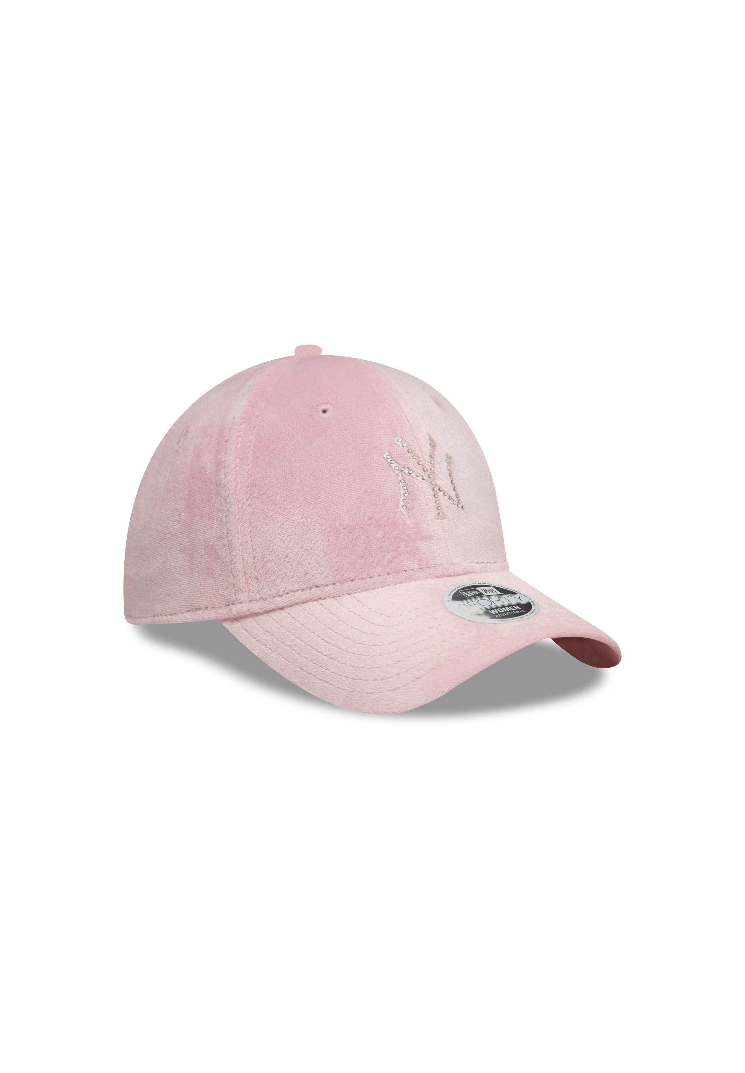 New Era Baseball Cap New York Yankees MLB Womens Diamante Velour Rosa 9Forty Verstellbare D (1-St)
