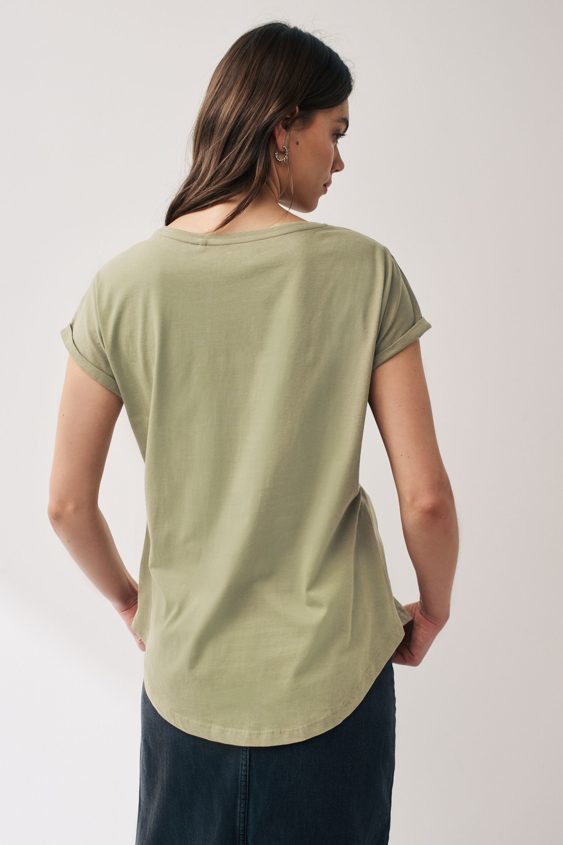 Next T-Shirt T-Shirt mit V-Ausschnitt Flügelärmel (1-tlg)