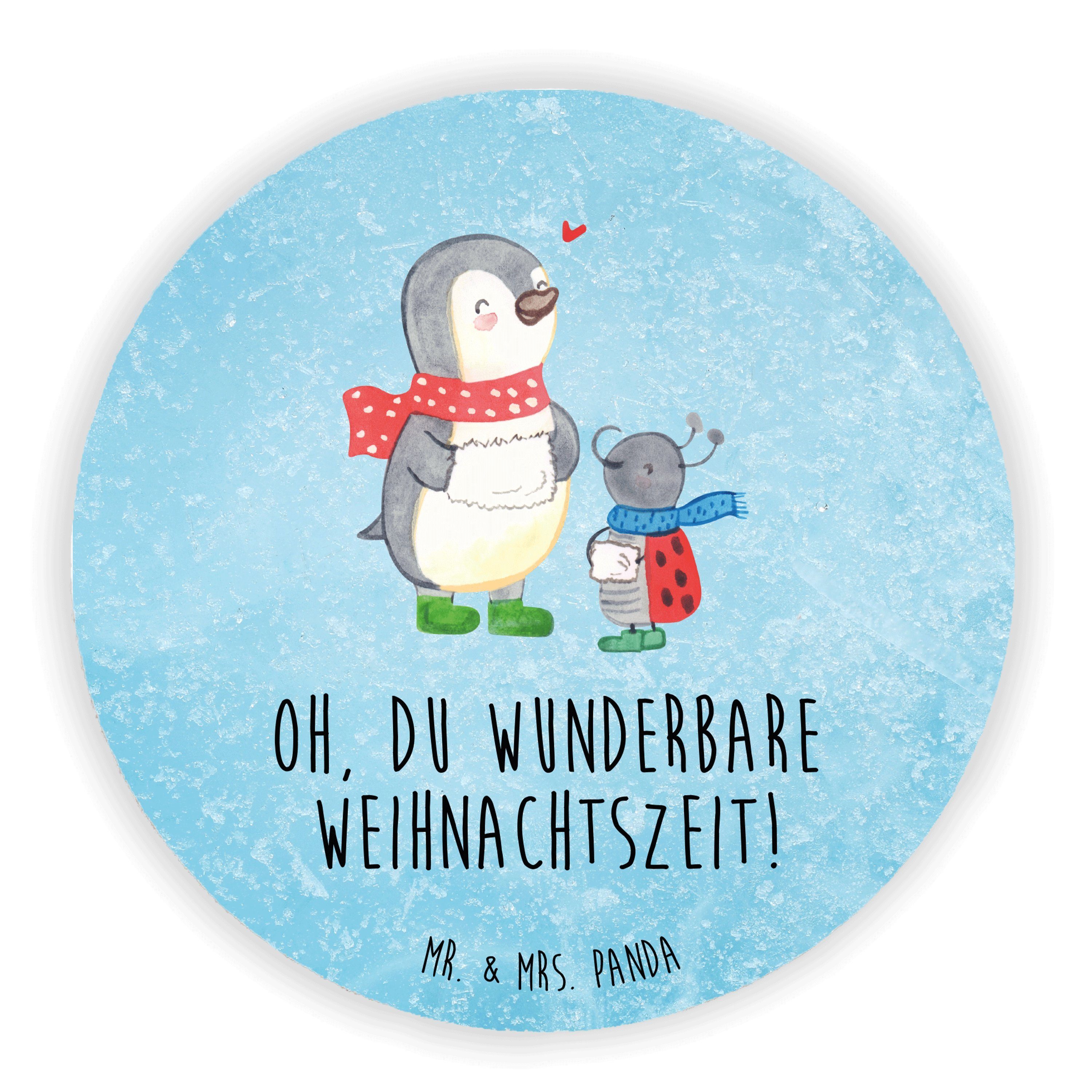 Mr. & Mrs. Panda Magnet Smörle Winterzeit - Eisblau - Geschenk, Whiteboard  Magnet, Weihnachte (1-St), Farbecht