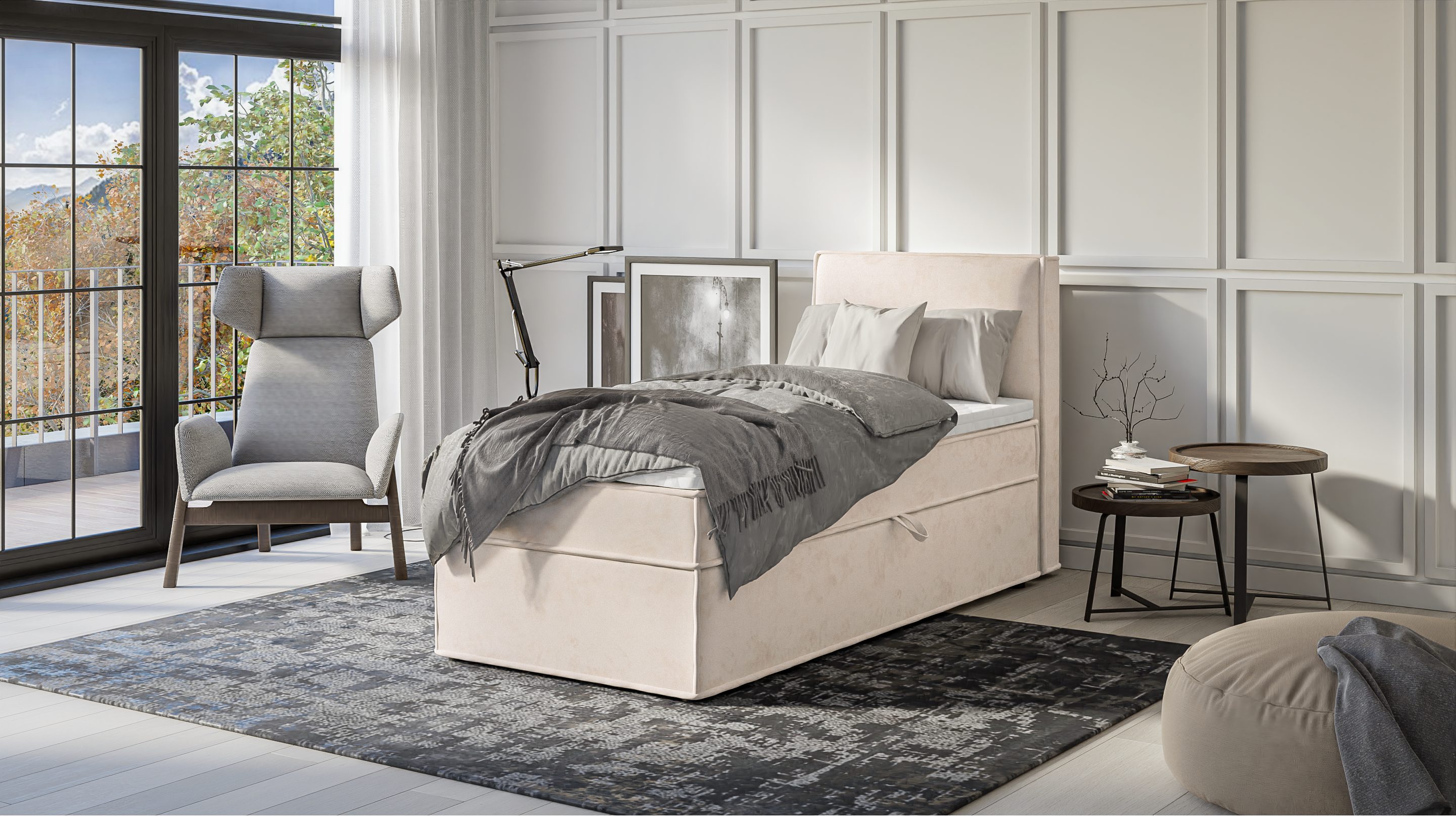 S-Style Möbel Boxspringbett Plaza mit Topper günstig online kaufen