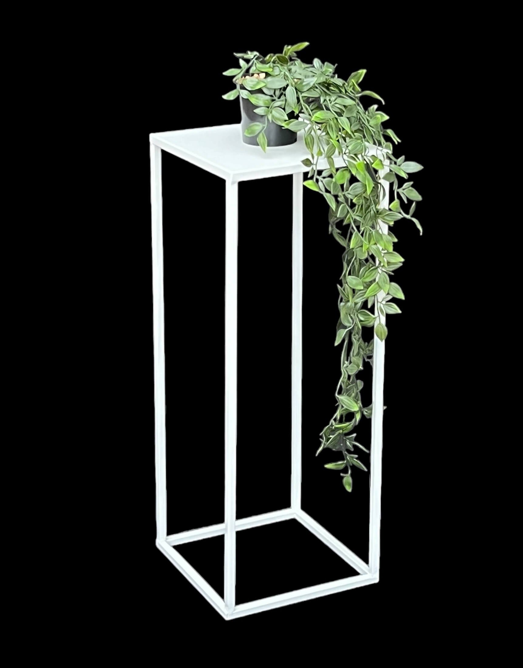 Blumenhocker Metall Weiß Eckig 50 - 70 cm Blumenständer