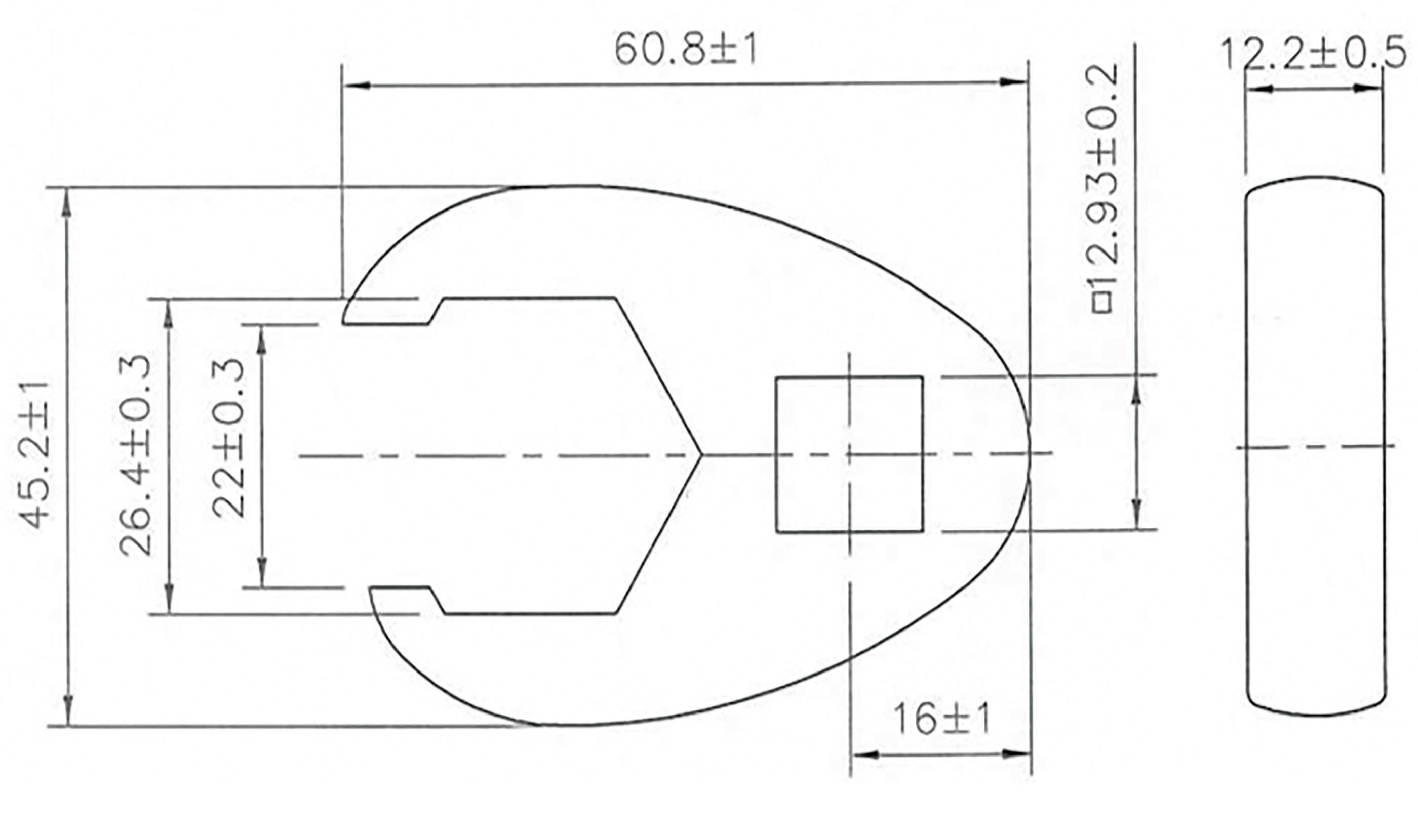 26 mm 12,5 Stecknuss (1/2), technic SW mm Hahnenfußschlüssel, Antrieb BGS Innenvierkant