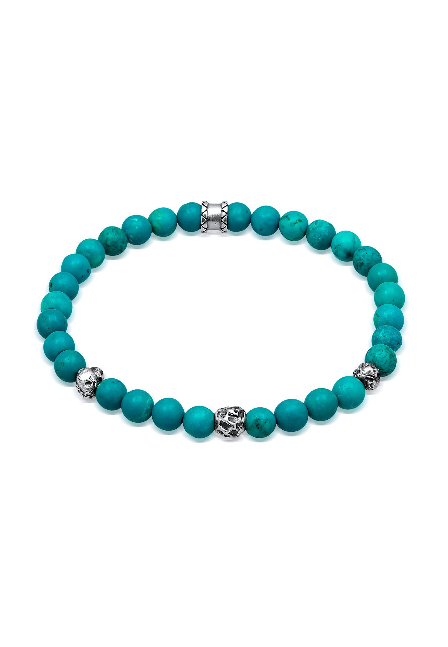 Bead-Armband-Set Herren Howlith Türkis Stein Bead 925er Silber