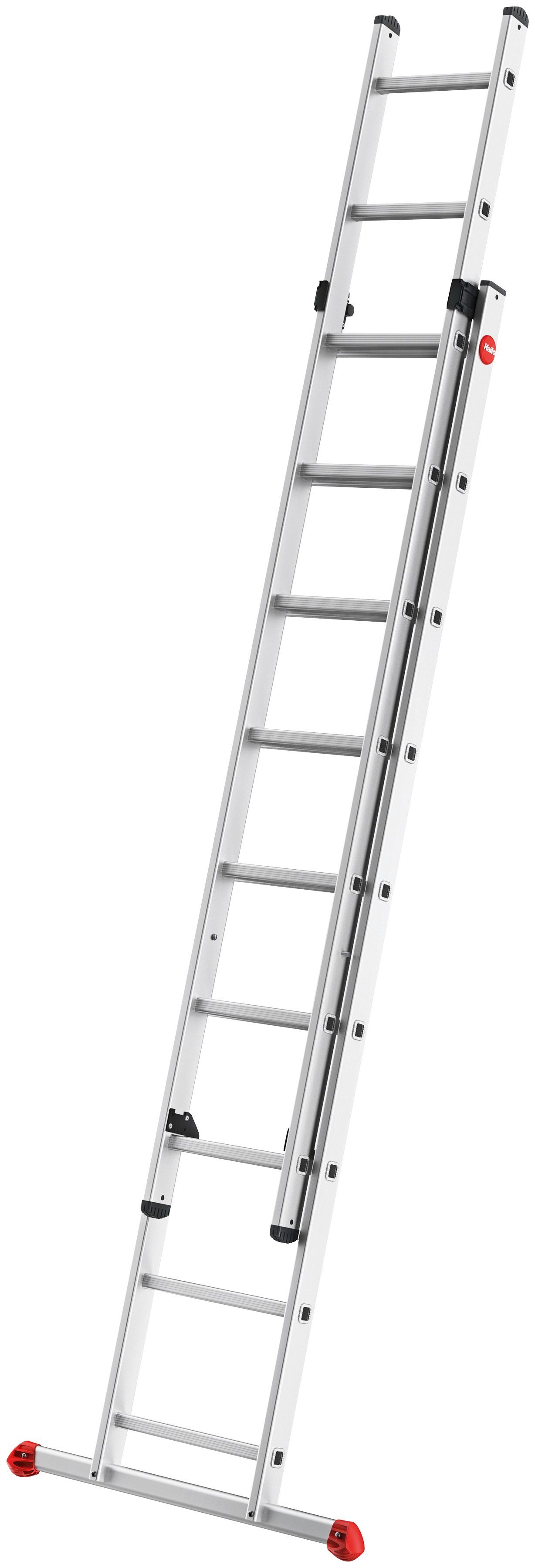 Hailo Anlegeleiter S80 ProfiStep duo, Aluminium-Schiebeleiter 2-teilig 2x9 Sprossen