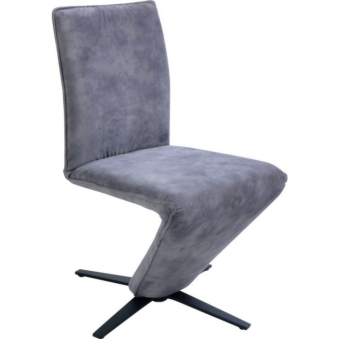 K+W Komfort & Wohnen Drehstuhl Deseo II Stuhl mit federnder Sitzschale Sternfuß in Metall schwarz Struktur