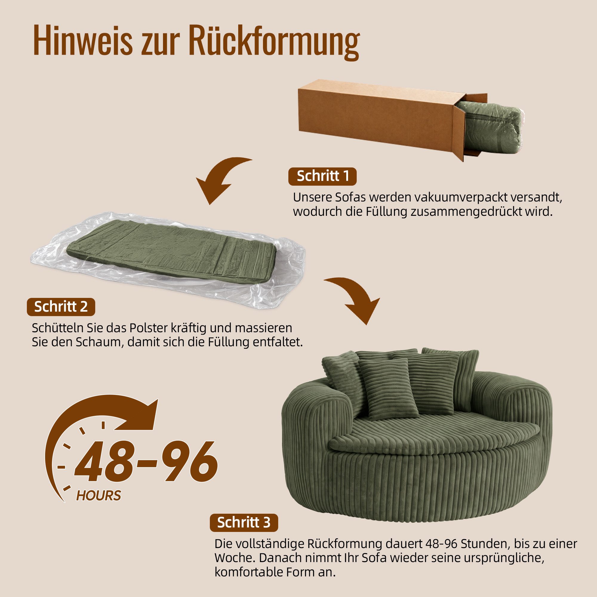 Celya Sitzsack mit gepolstertem tiefem Sitz und fünf Rückenkissen (Loungesessel für Erwachsene, extrabreite umschließende Armlehnen) – Bild 3 von 5