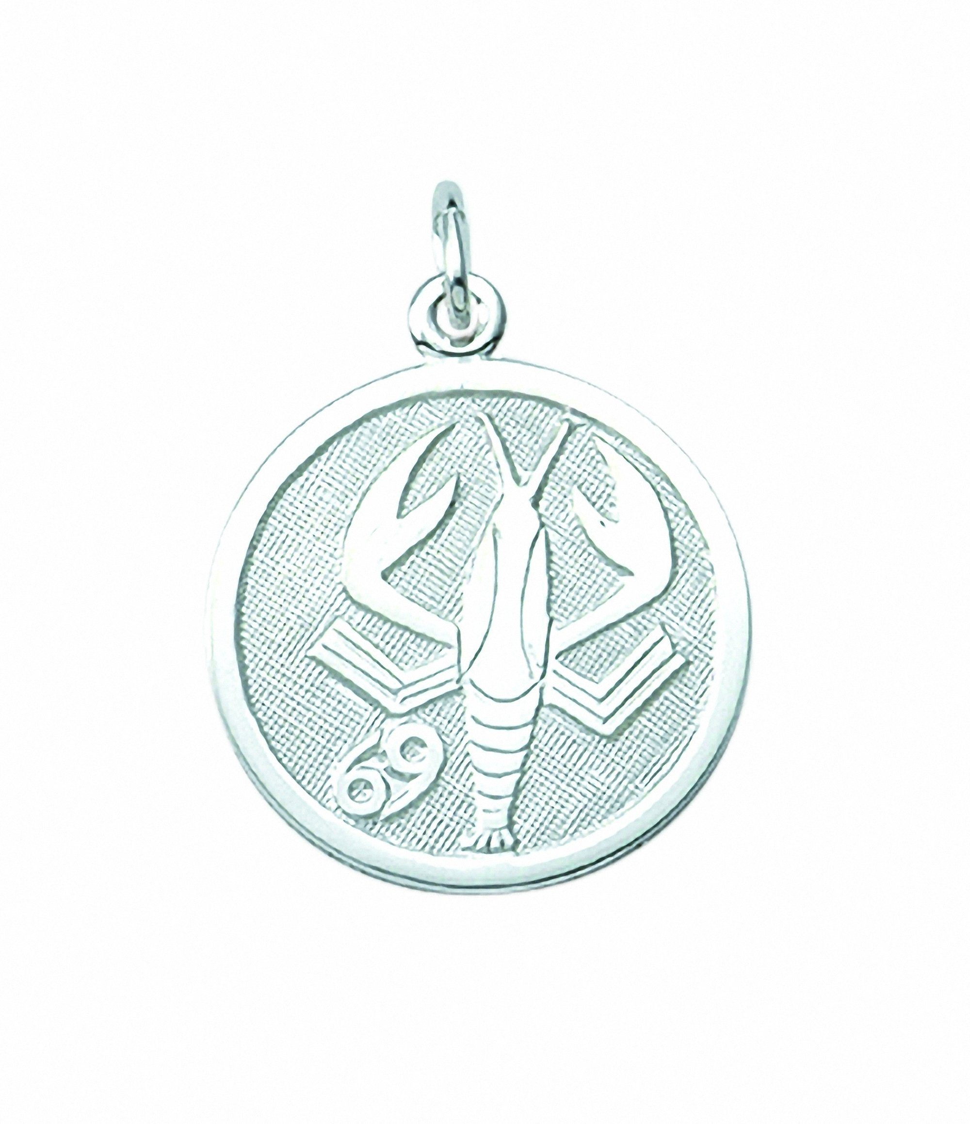 Adelia´s Kette mit Anhänger 925 Silber Sternzeichen Anhänger Krebs Ø 15,7 mm, Schmuckset - Set mit Halskette