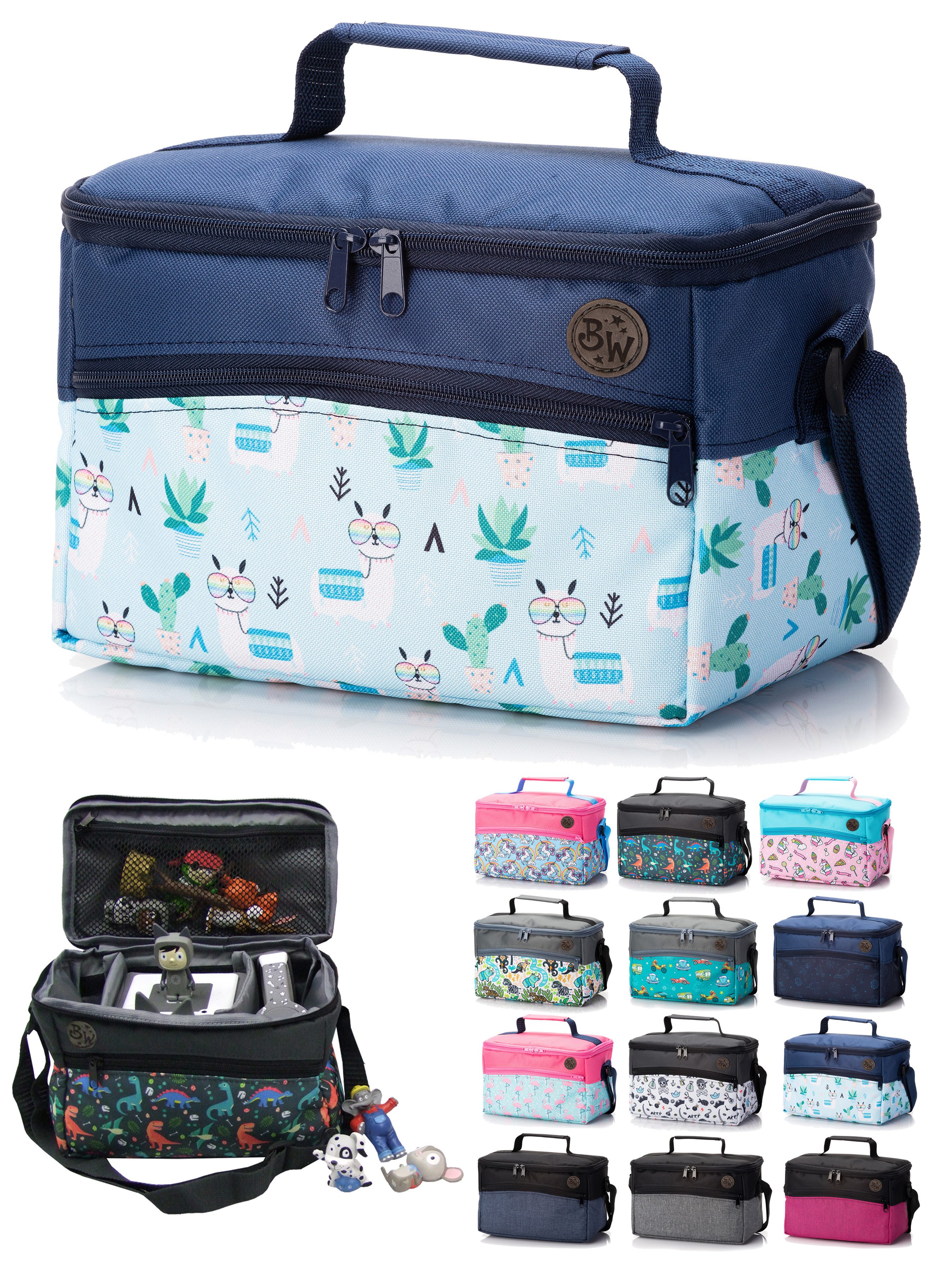 BambiniWelt by Rafael K. Aufbewahrungstasche Tasche für Toniebox Tigerbox für Musikbox Hörwürfel Innenfächer, innere Fächer dank Klettband frei verstellbar