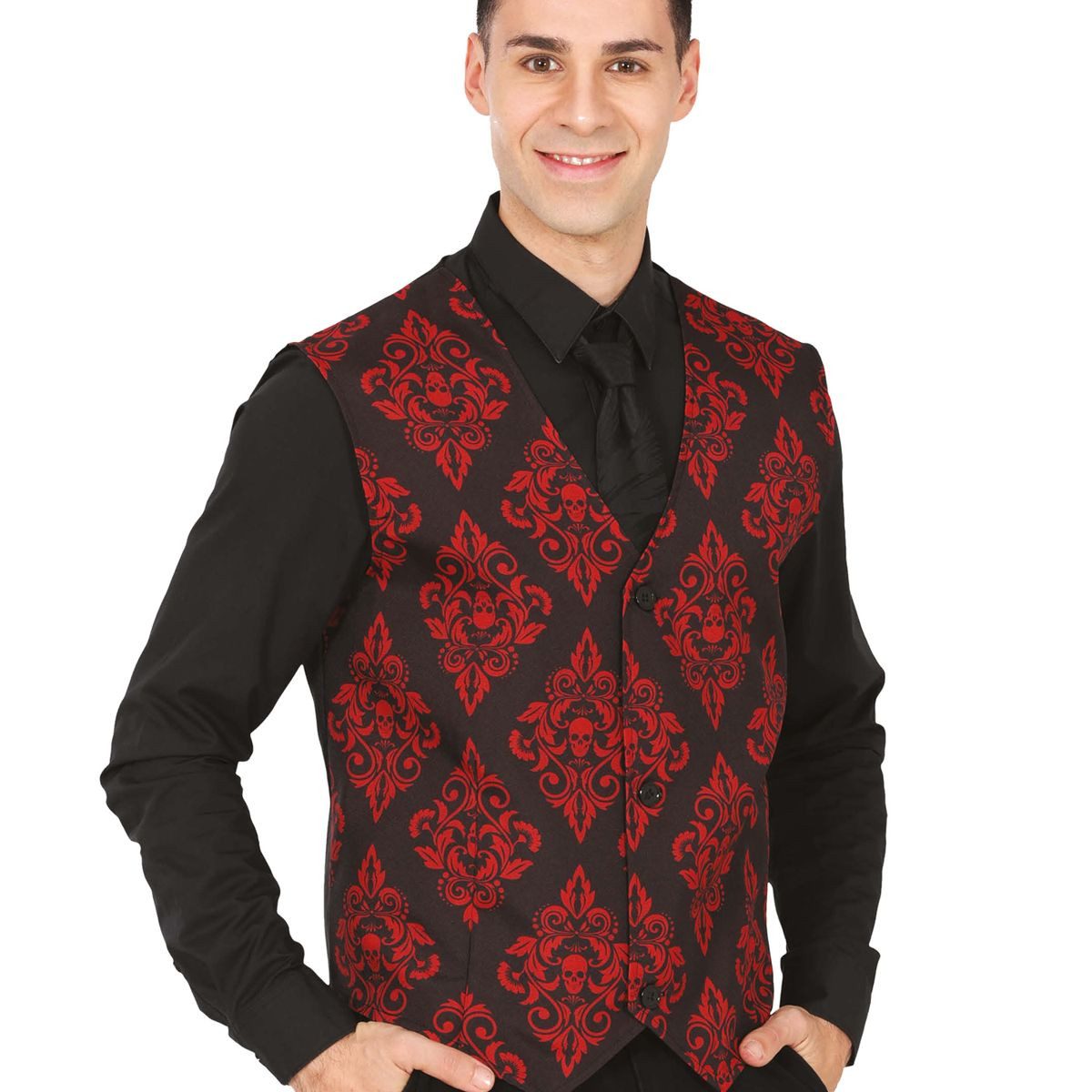 Fiestas Guirca Kostüm Vampir-Weste mit rotem Rautenmuster Halloween Karneval Fasching