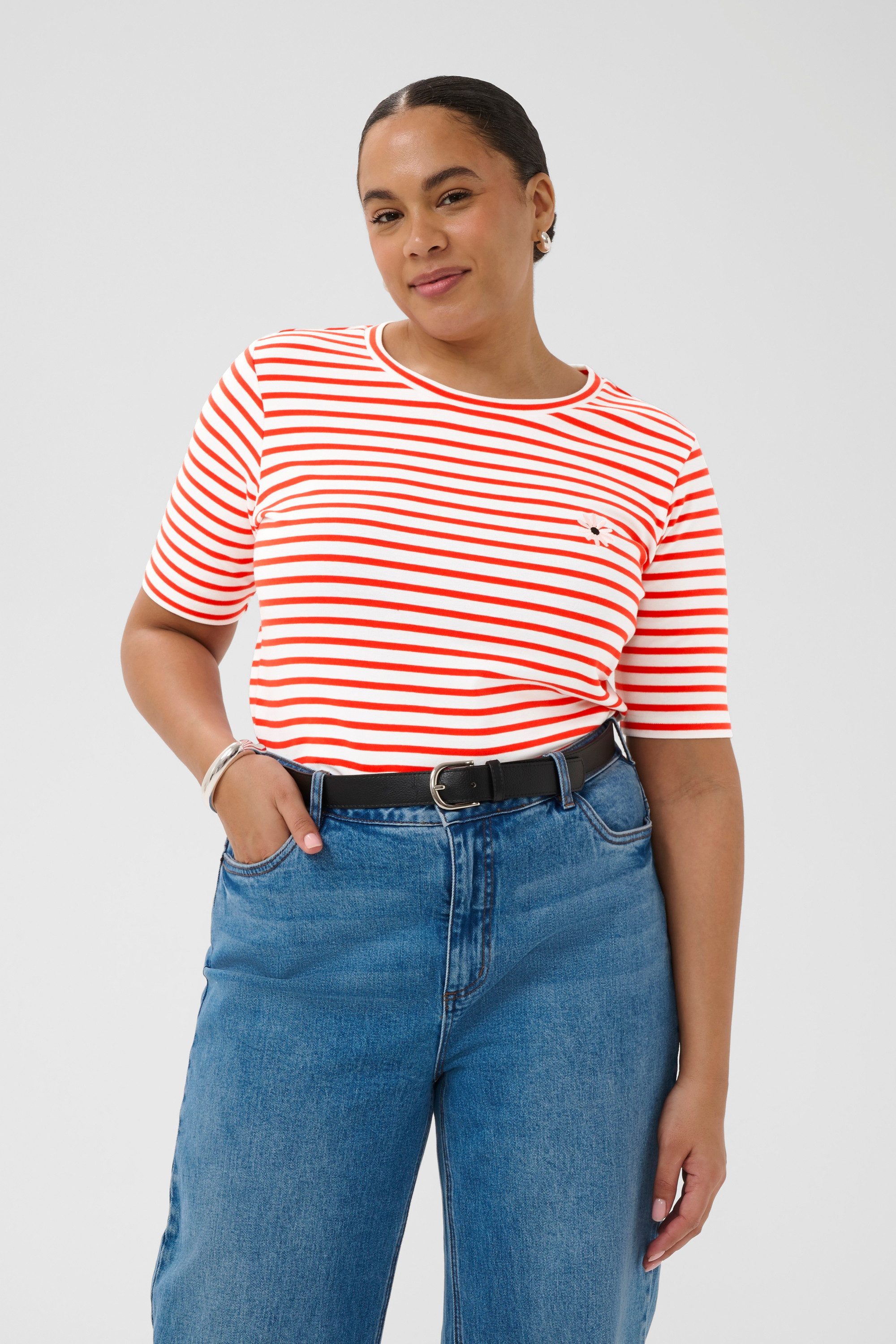 KAFFE Curve T-Shirt T-shirt KClia Große Größen