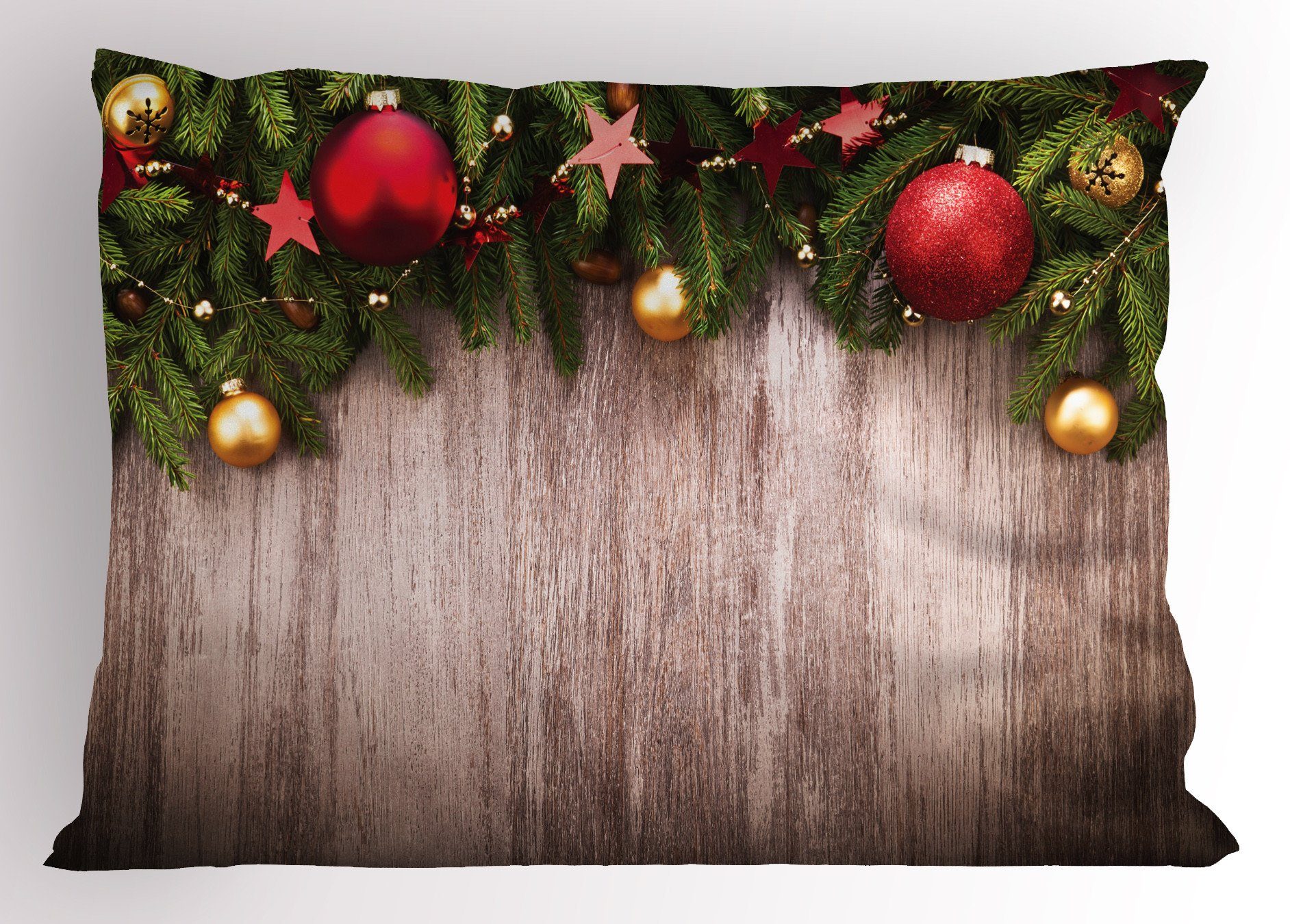 Kissenbezüge Dekorativer Standard King Size Gedruckter Kissenbezug, Abakuhaus (1 Stück), Weihnachten Holz Rustikales Weihnachten