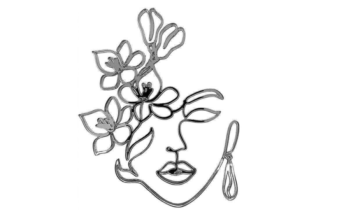 Festivalartikel Tortenstecker Lineare Topper Paar Gesichter Frau für Tortenrand lineare Gold Silber