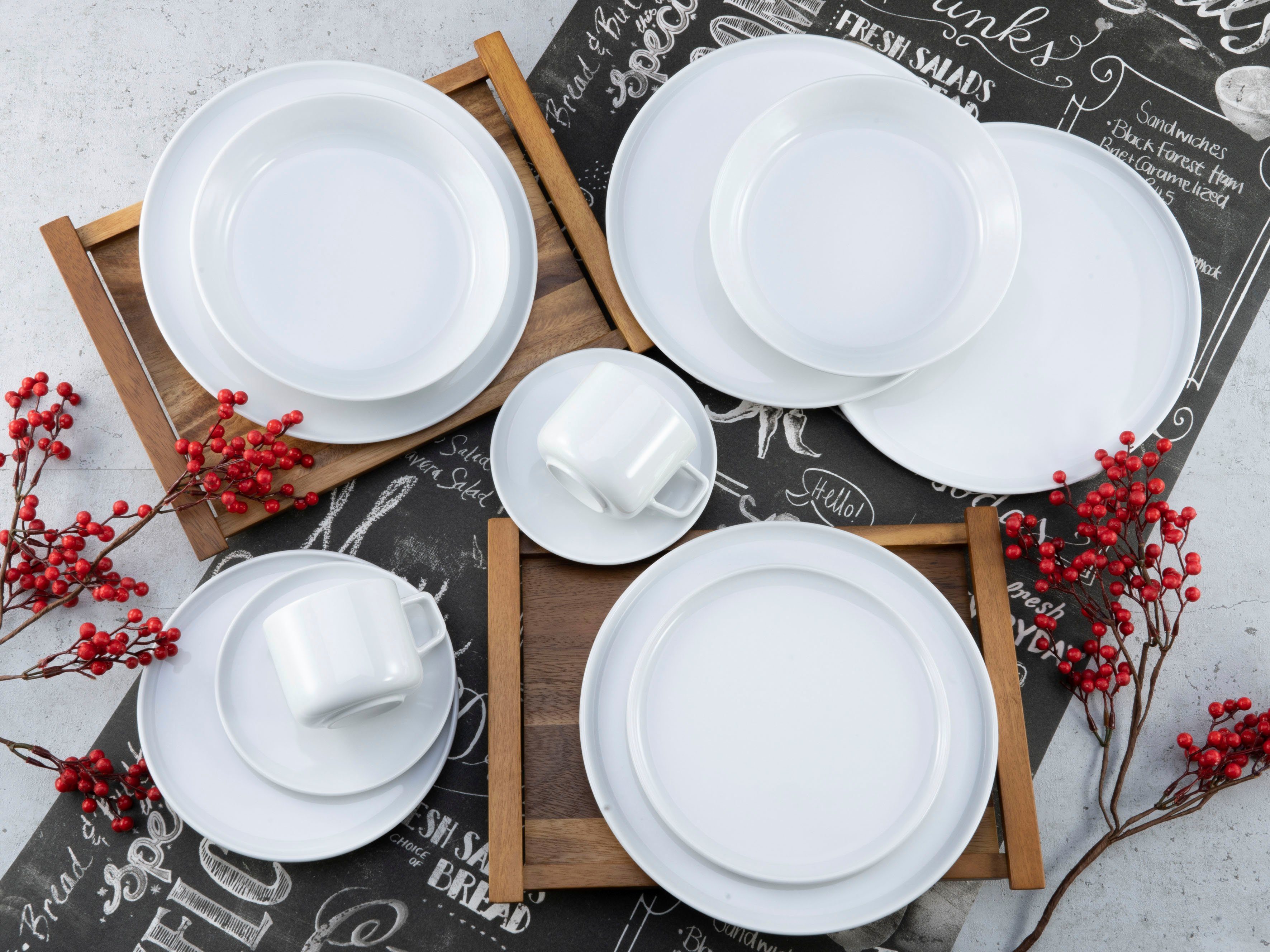 CreaTable Kombiservice Chef Collection (30-tlg), 6 Personen, Porzellan, Made in Europe