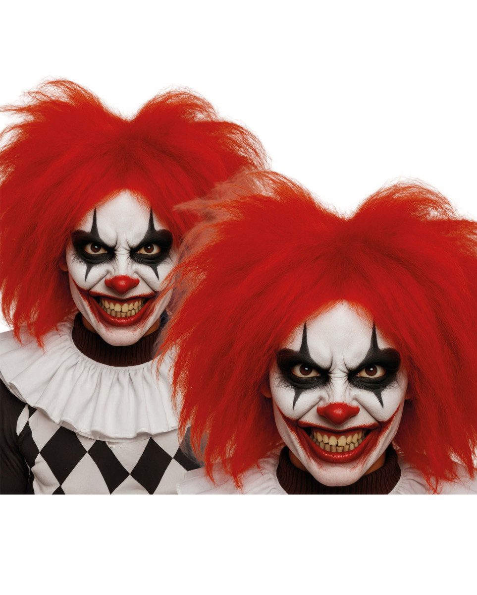 Horror-Shop Kostüm-Perücke Feuerrote Clown Perücke Nackenlang Strubbelige Hor