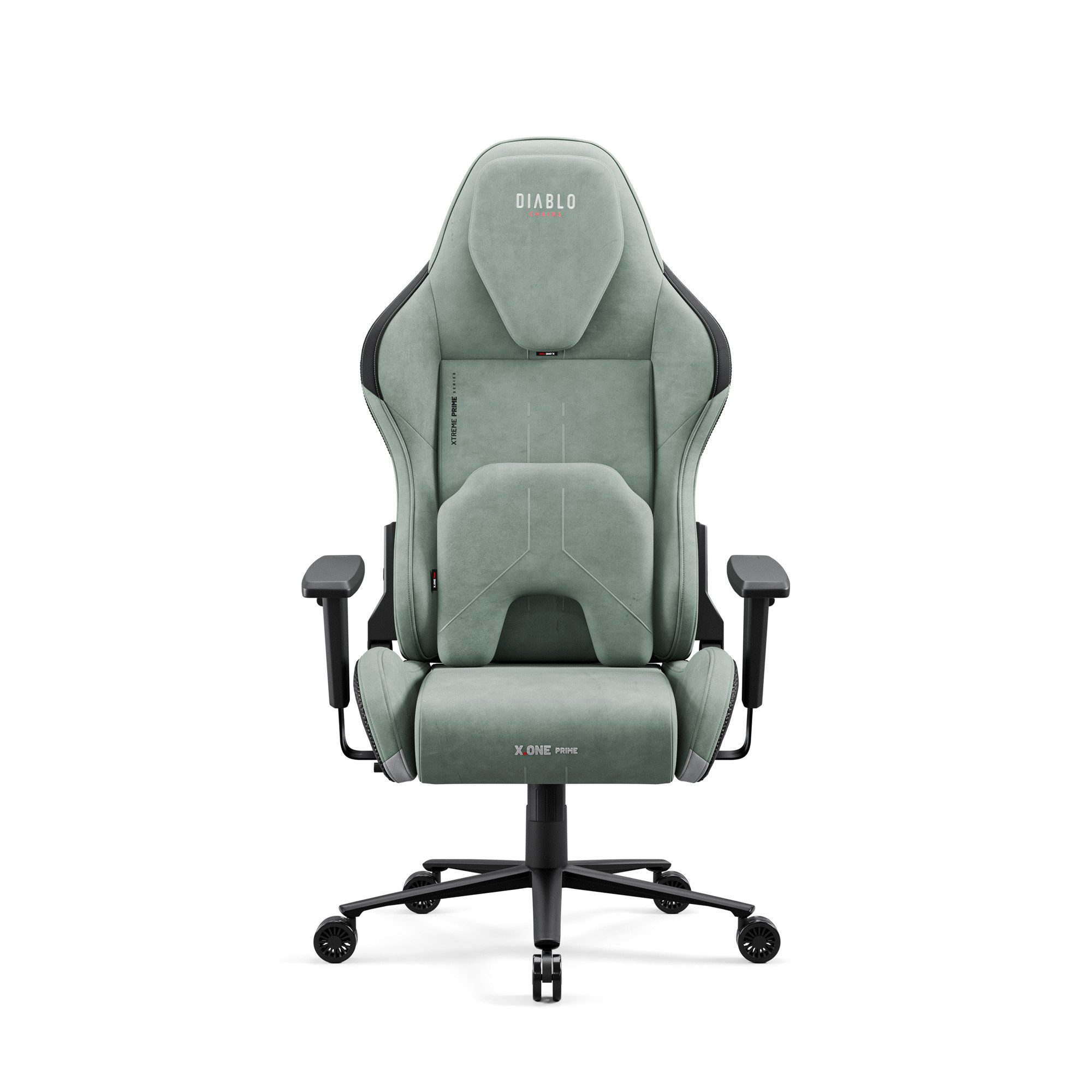 DIABLO CHAIRS Gaming-Stuhl X.One Prime Stoff ergonomisch Metallbasis 140kg CoolComfort (Magnetische Kopfstütze, Höhenverstellbare Armlehnen, Kühlender Sitz), Ko – Bild 2 von 5