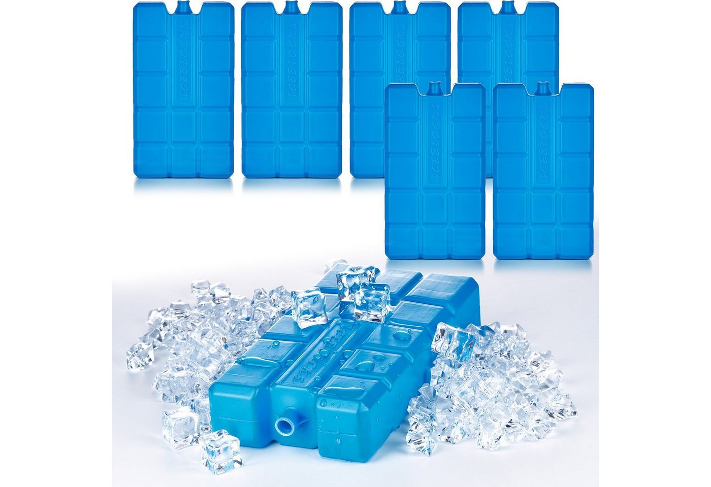 BigDean Kühlakku 6x Kühlakkus je 200ml 12h Kühlung für Kühltasche & Kühlbox Made i, Natürliche Kühlflüssigkeit, Robustes HDPE-Kunststoffgehäuse.