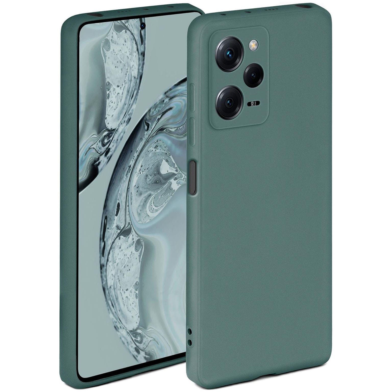 ONEFLOW Handyhülle für Poco X5 Pro 5G Hülle Silikon Soft Case Petrol Grün 6,67 Zoll, Silikonhülle Cover Dünn Handytasche TPU Schutzhülle mit Kameraschutz