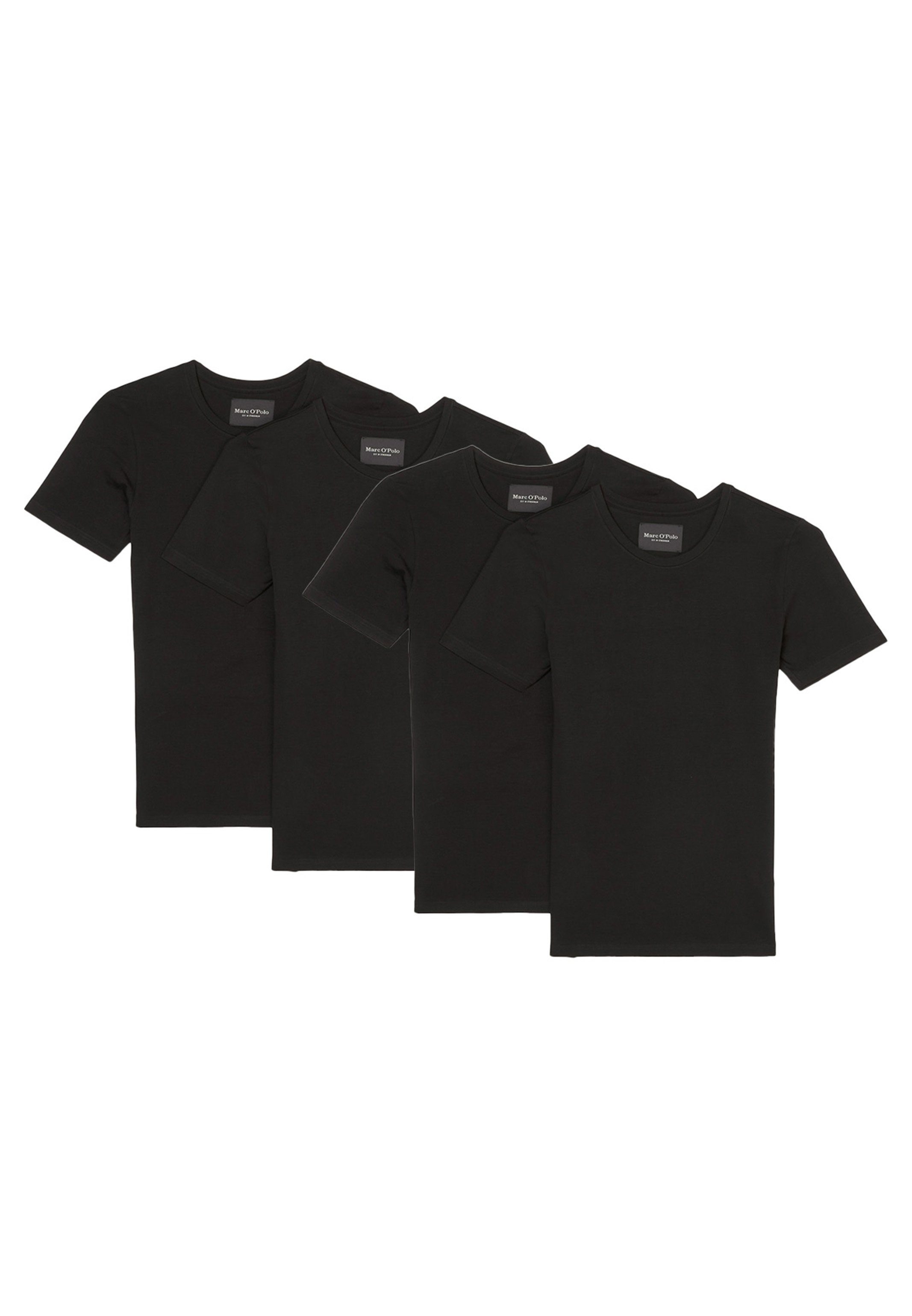 Marc O'Polo Unterhemd 4er Pack Essentials Organic Cotton (Spar-Set, 4-St) Unterhemd / Shirt Langarm - Baumwolle - Schwarz
