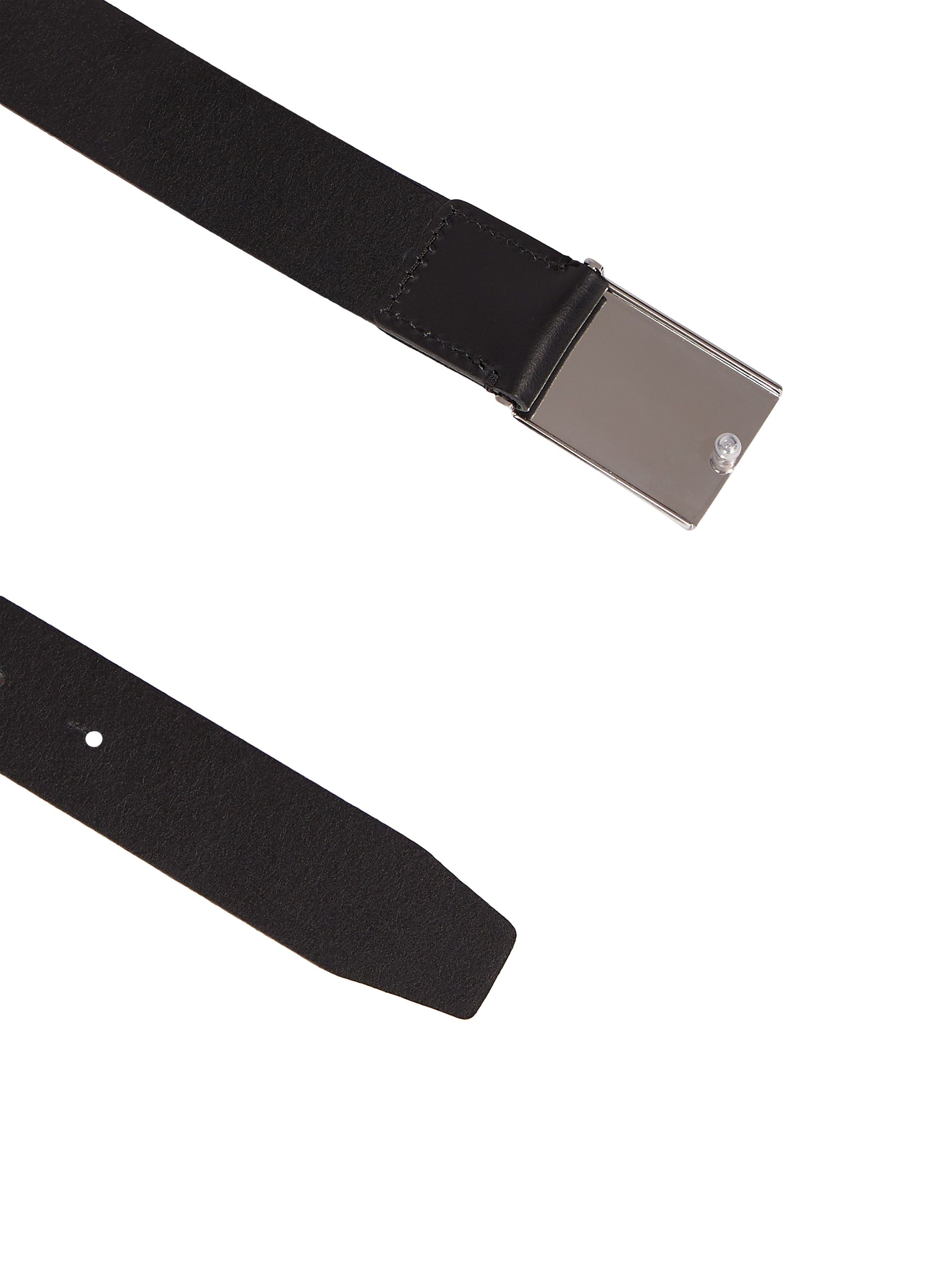 Calvin Klein Ledergürtel FORMAL PLAQUE BELT 3.5CM Schnalle aus gebürstetem Metall