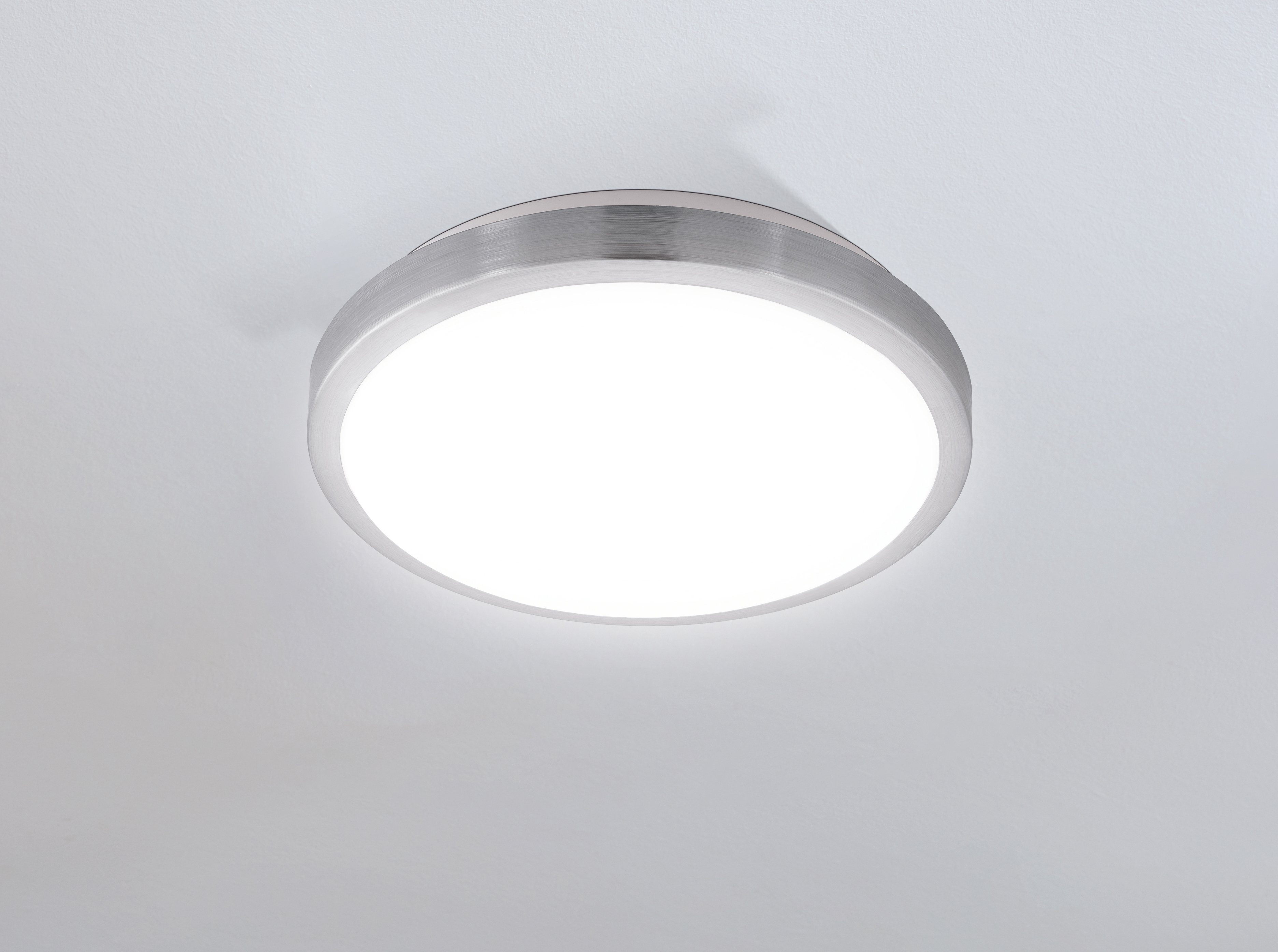 integriert, Stahl Deckenleuchte, und COMPETA cm LED EGLO weiß, 32,5 Kunststoff, Deckenleuchte Warmweiß, 1, matt, LED Nickel Ø: fest