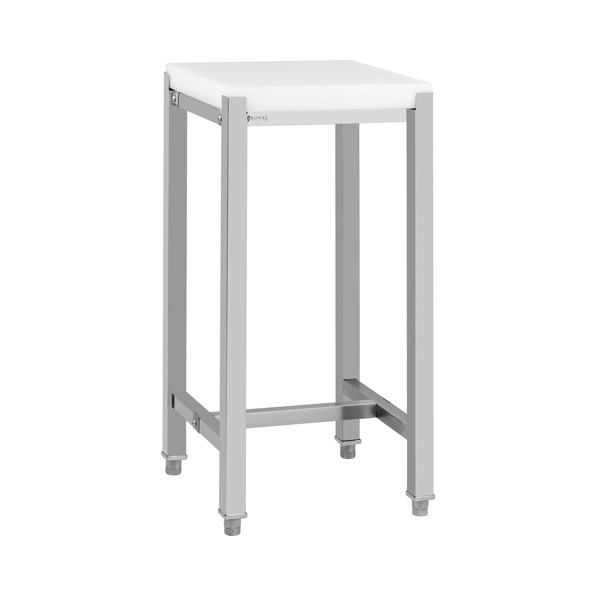 Royal Catering Schneidebrett Metzgerblock Hackklotz Fleischerblock 40 x 40 cm Edelstahl/Kunststoff, Edelstahl, Kunststoff (Polyethylen)