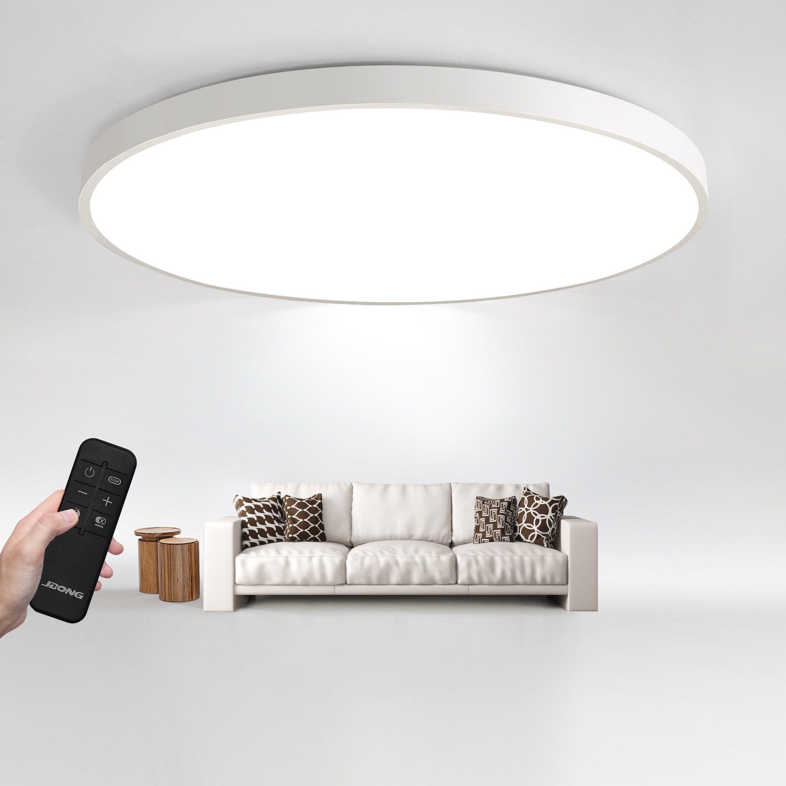 JDONG LED Deckenleuchte Flach Rund Weiß günstig online kaufen