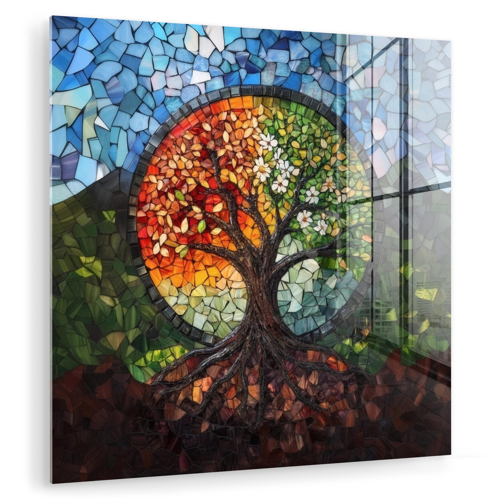 MuchoWow Acrylglasbild Baum - Jahreszeiten - günstig online kaufen